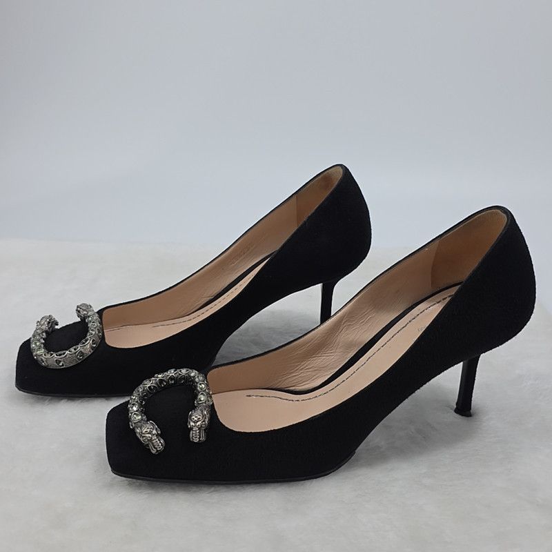 Gucci Gucci Classic Black Leather Flat Shoes Size US 6.5 / EU 39-40 - 1 Thumbnail