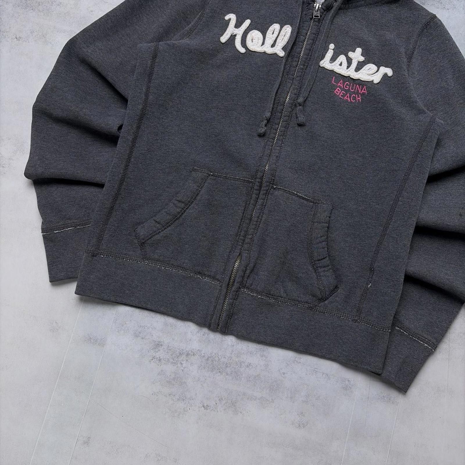Other Y2K Grey Hollister Surf Grunge Thermal Zip Up Hoodie Size L / US 10 / IT 46 - 4 Thumbnail