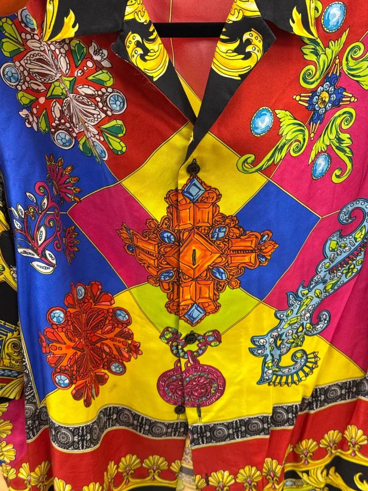 Versace Versace Silk Shirt 40 Shortsleeve Multicolor Floral Medusa Size US M / EU 48-50 / 2 - 8 Thumbnail