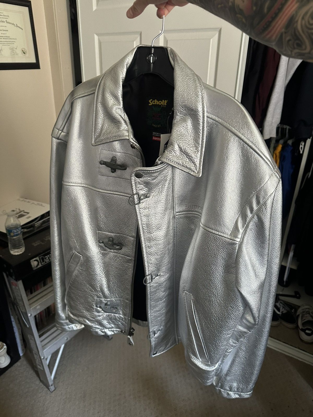 Supreme Schott Leather Clip Jacket SS25