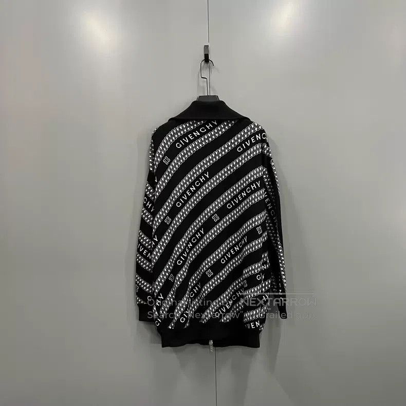 Givenchy Givenchy Diagonal Stripe Logo Printed Knit Jacket Size US S / EU 44-46 / 1 - 2 Thumbnail