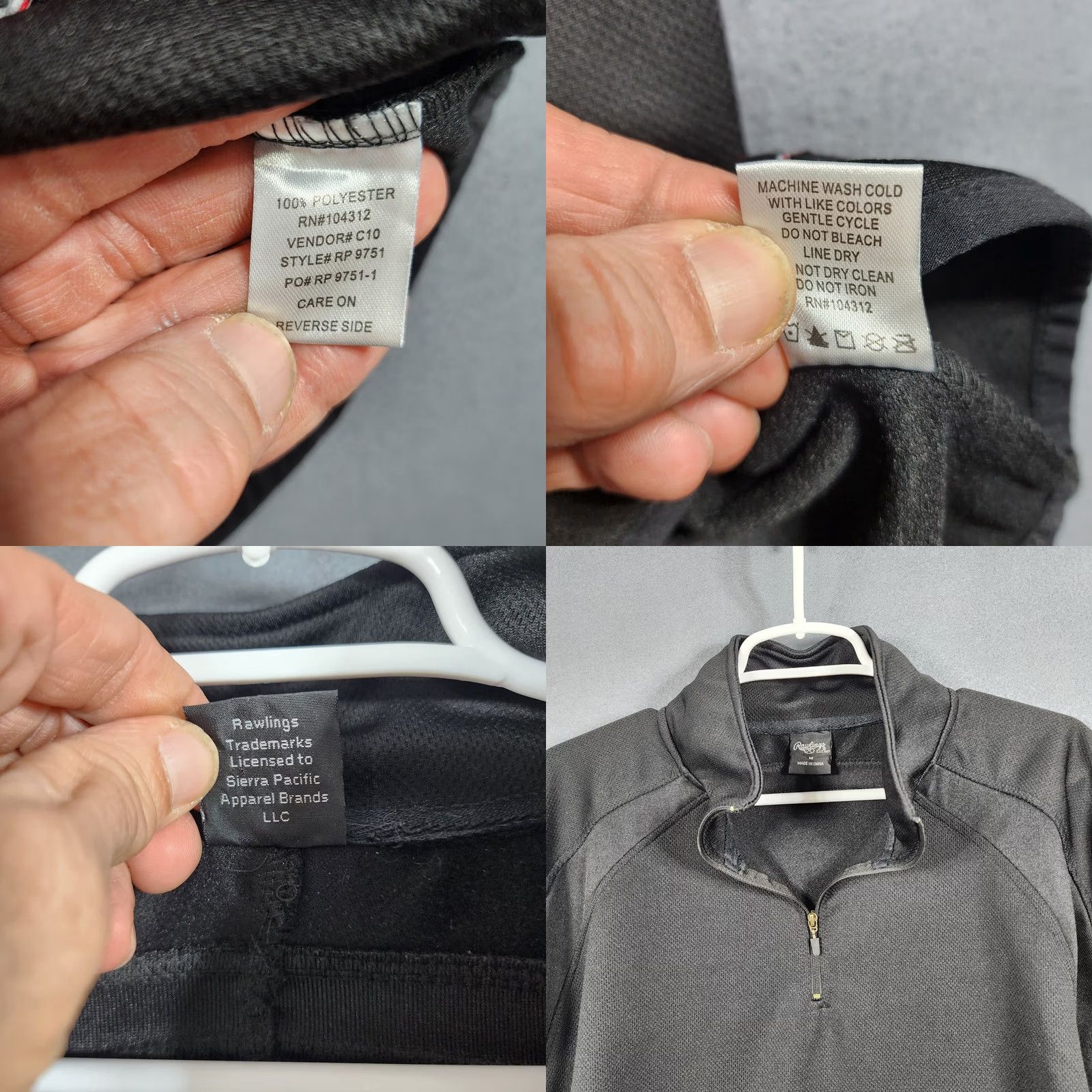 Vintage VINTAGE Rawlings Men 1/4 Quarter Zip Black Stretch Performance M Long Sleeve Pullover Shirt Mens Size US M / EU 48-50 / 2 - 8 Thumbnail