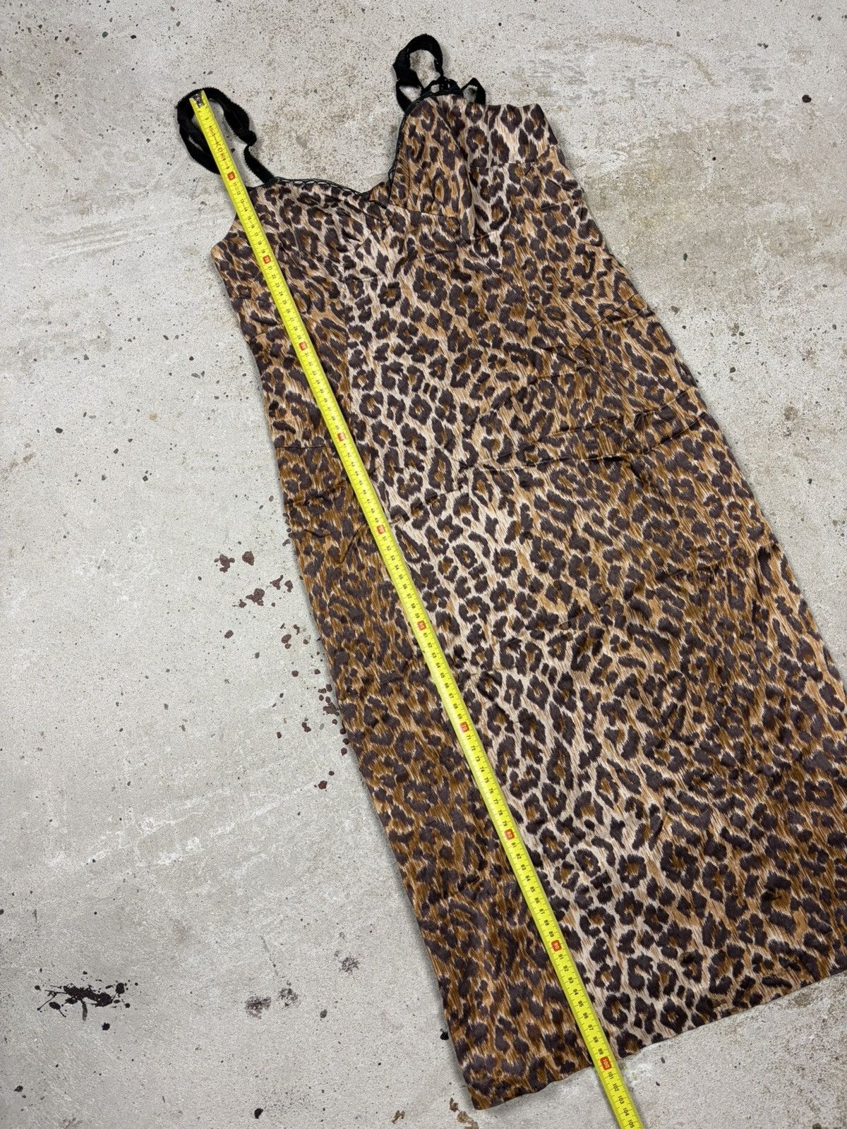 Dolce & Gabbana Vintage 2000s Dolce & Gabbana Leopard Print Slip Dress Lace Size M / US 6-8 / IT 42-44 - 22 Thumbnail