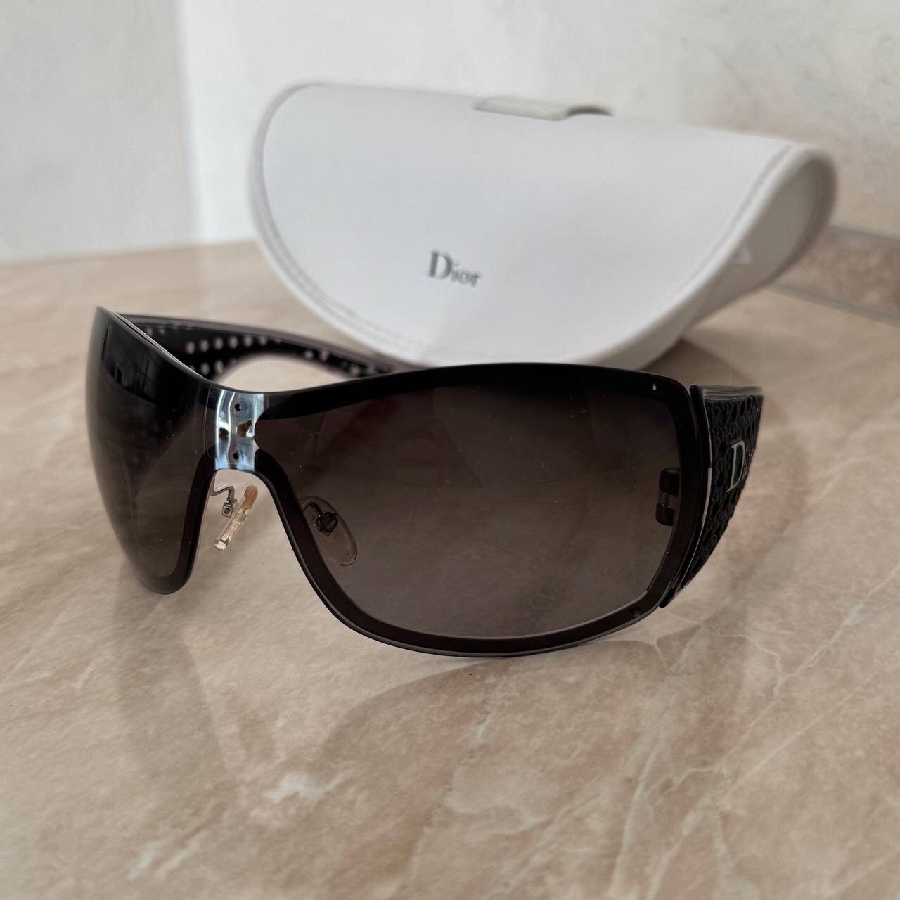 Christian Dior Quadrille Y2K Black Sunglasses QHTN2 115 Unisex Made in Italy Christian Dior Quadrille Vintage Y2K Mask Unisex Sunglasses main image 4