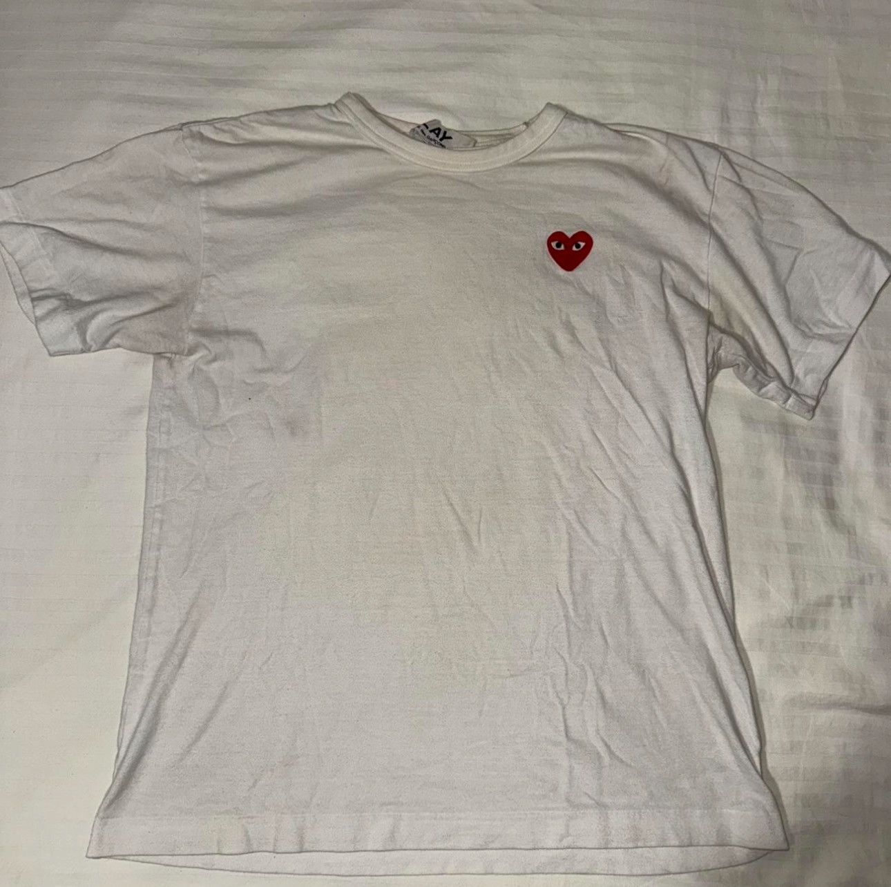 Comme des Garcons Comme Des Garçon Play White Tee Size US L / EU 52-54 / 3 - 6 Thumbnail