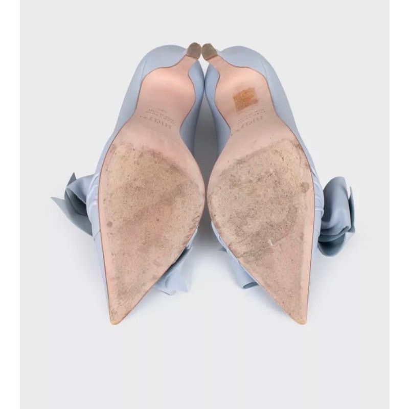 RED Valentino RED Valentino Blue Leather Bow Pumps Sz.38.5 Size US 8.5 / IT 38.5 - 5 Thumbnail