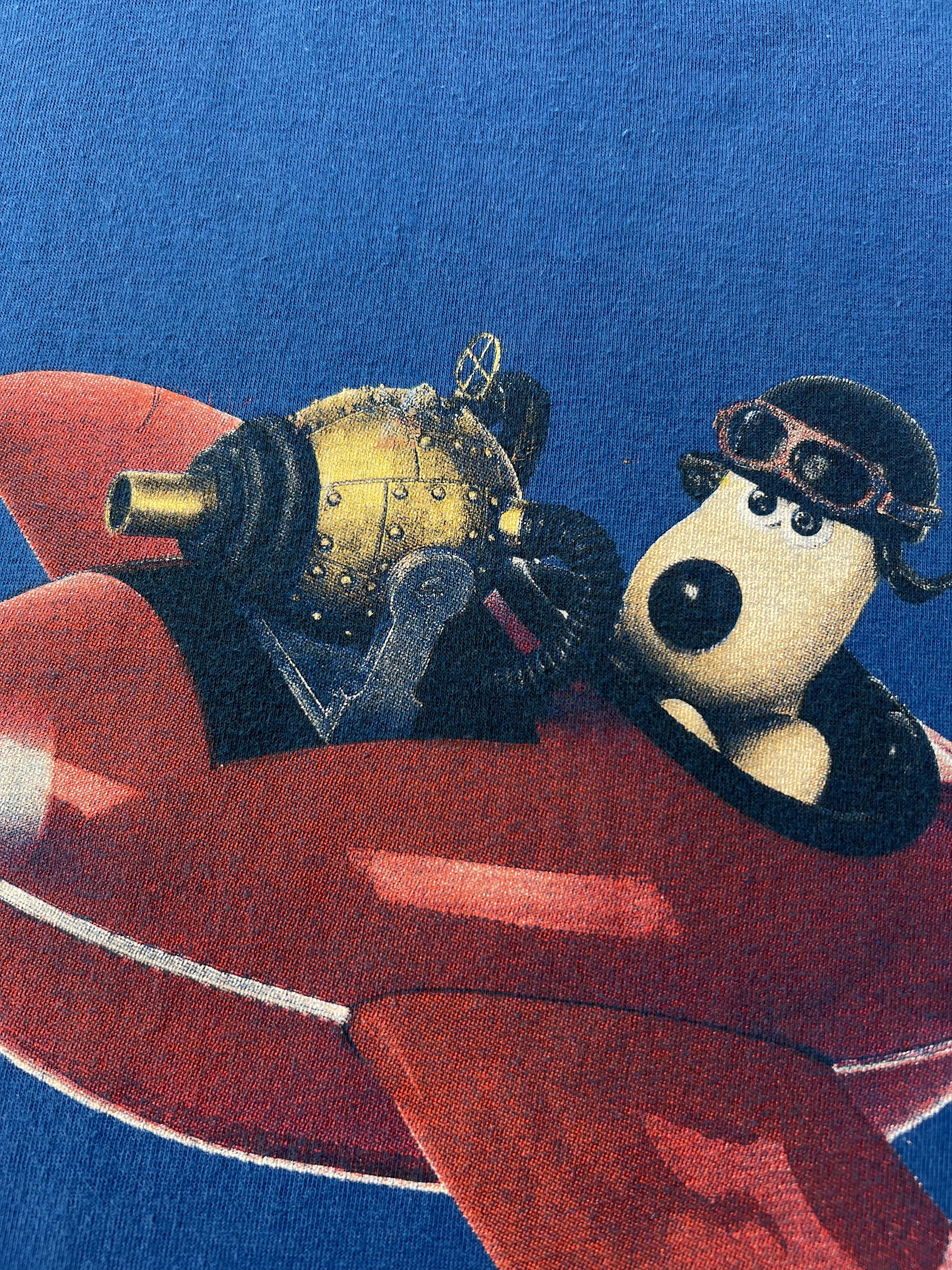 Cartoon Network Vintage 1989 Wallace and Gromit Cartoon Blue T-shirt Size US XL / EU 56 / 4 - 5 Thumbnail