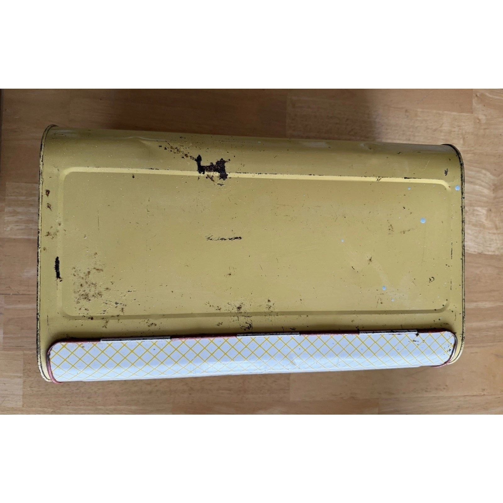 Other Vintage Decoware Metal Bread Box w/Yellow Lattice Pattern Size ONE SIZE - 8 Thumbnail