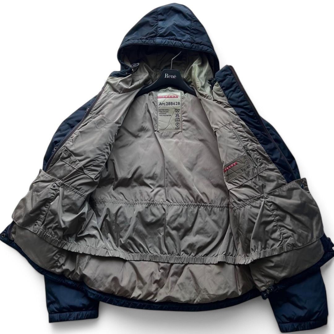 Prada Sport - L Vintage Nylon Jacket Puffer Navy Logo