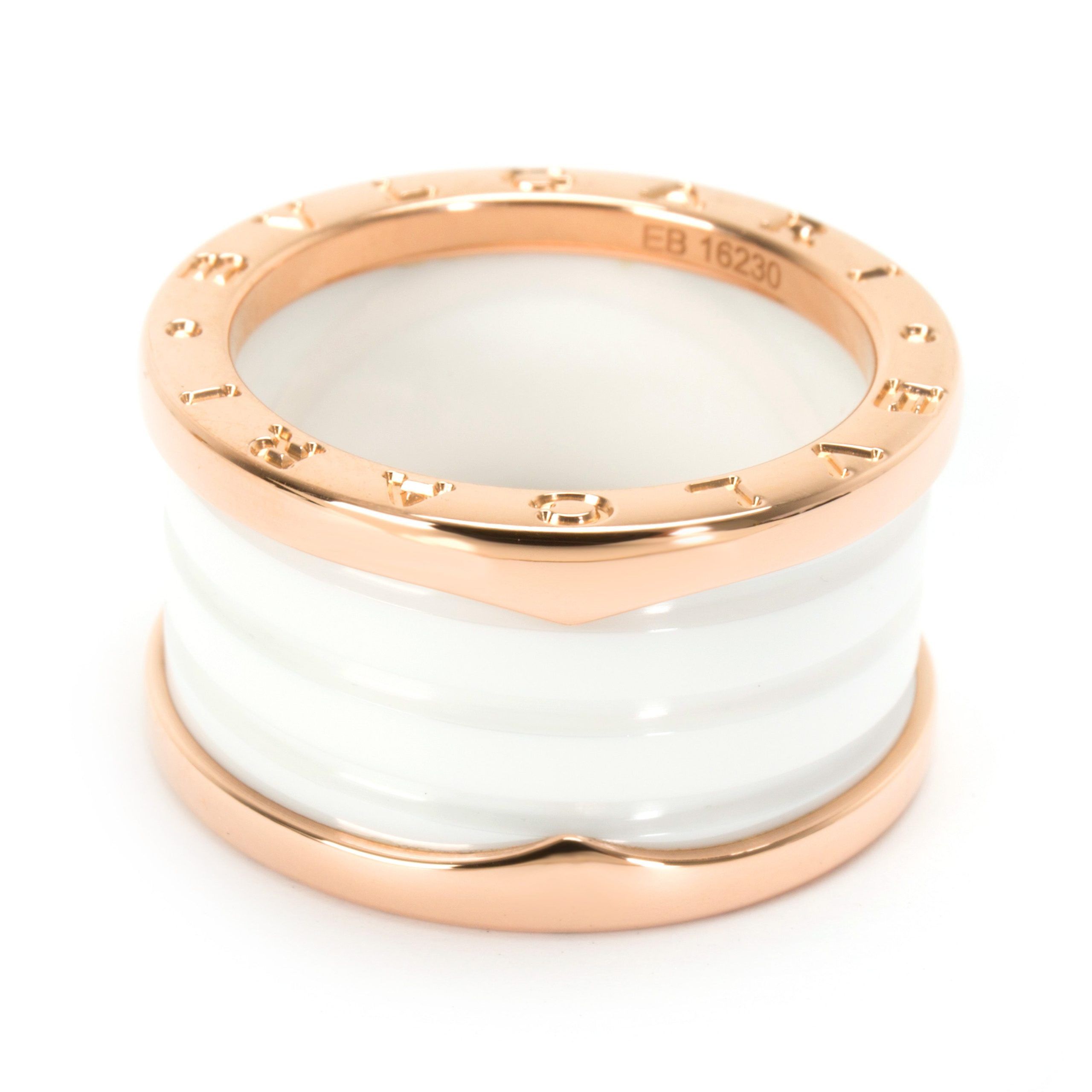 Bulgari B Zero 1 Ceramic Ring in 18K Rose Gold