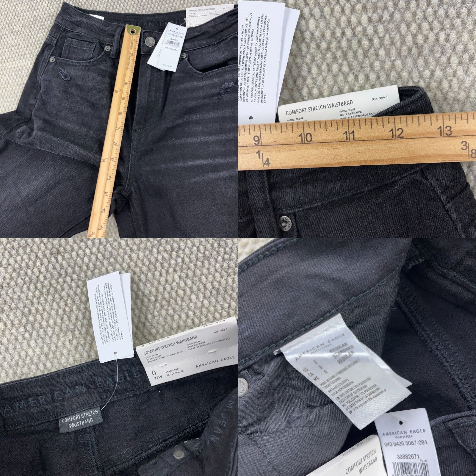 American Eagle Outfitters American Eagle Jeans Women 0 Black Mom Jean High Rise Distressed Denim Baggy 5-Pocket Style Mom Jean Womens 80s 90s Grunge Retro Rockabilly Steampunk Size 25" / US 0 / IT 36 - 9 Thumbnail