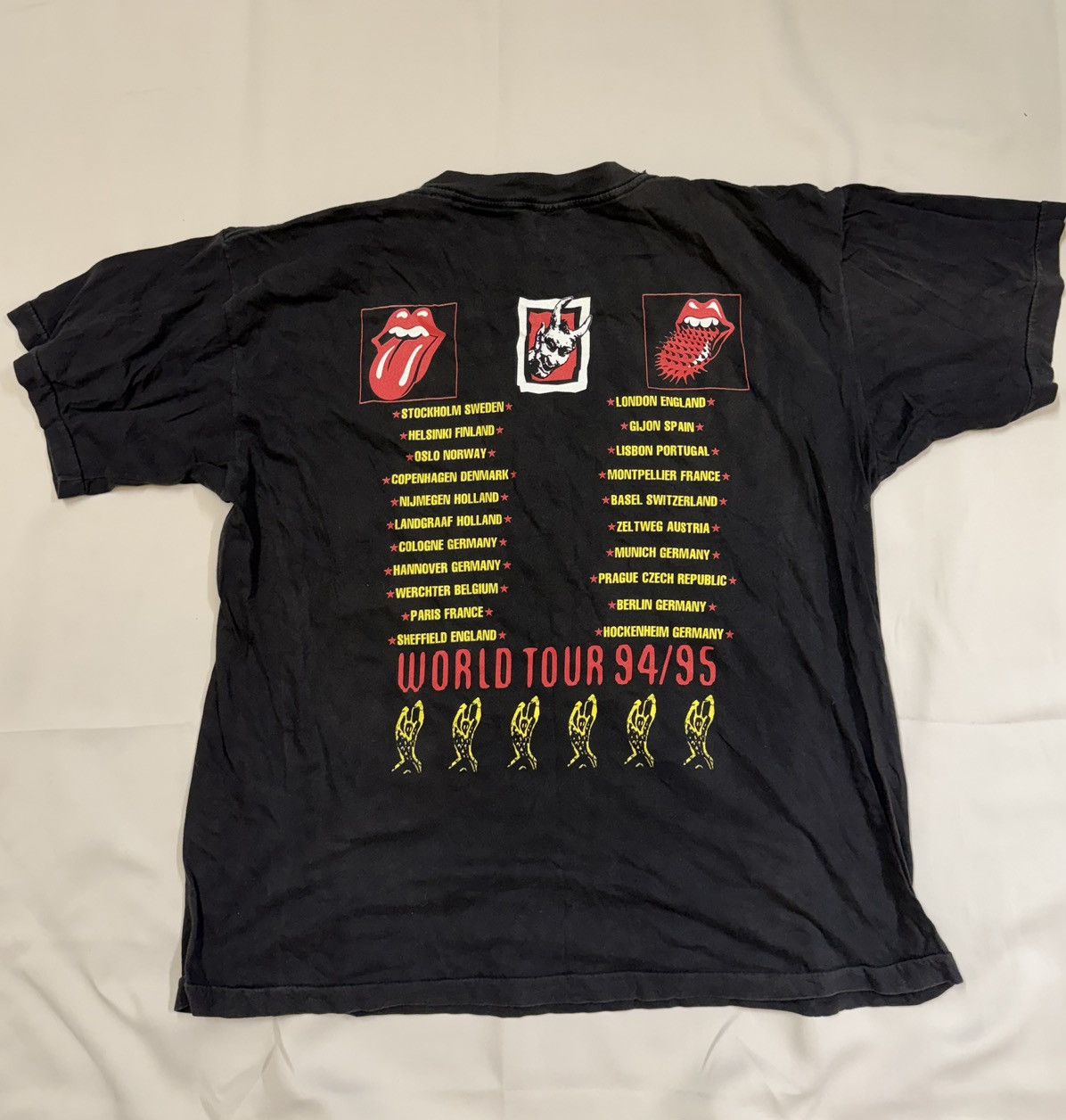 Vintage 1995 Rolling Stones Promotour World Tour Official T-shirt Size US XL / EU 56 / 4 - 4 Thumbnail