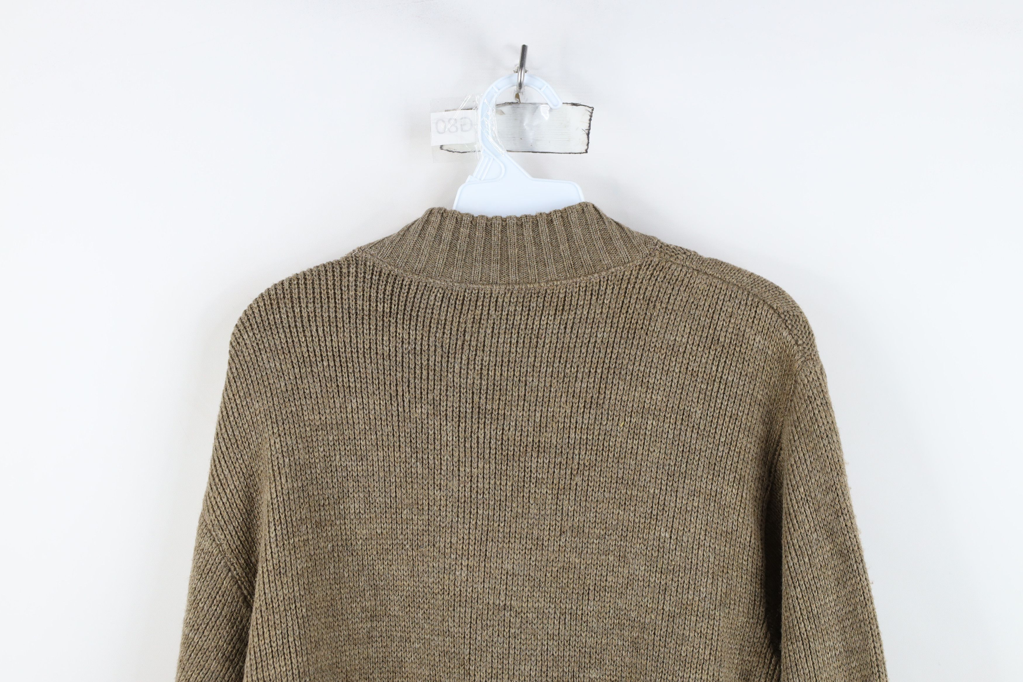 Vintage Vintage 90s Streetwear Knit Henley Sweater Beige Brown Size US M / EU 48-50 / 2 - 12 Thumbnail