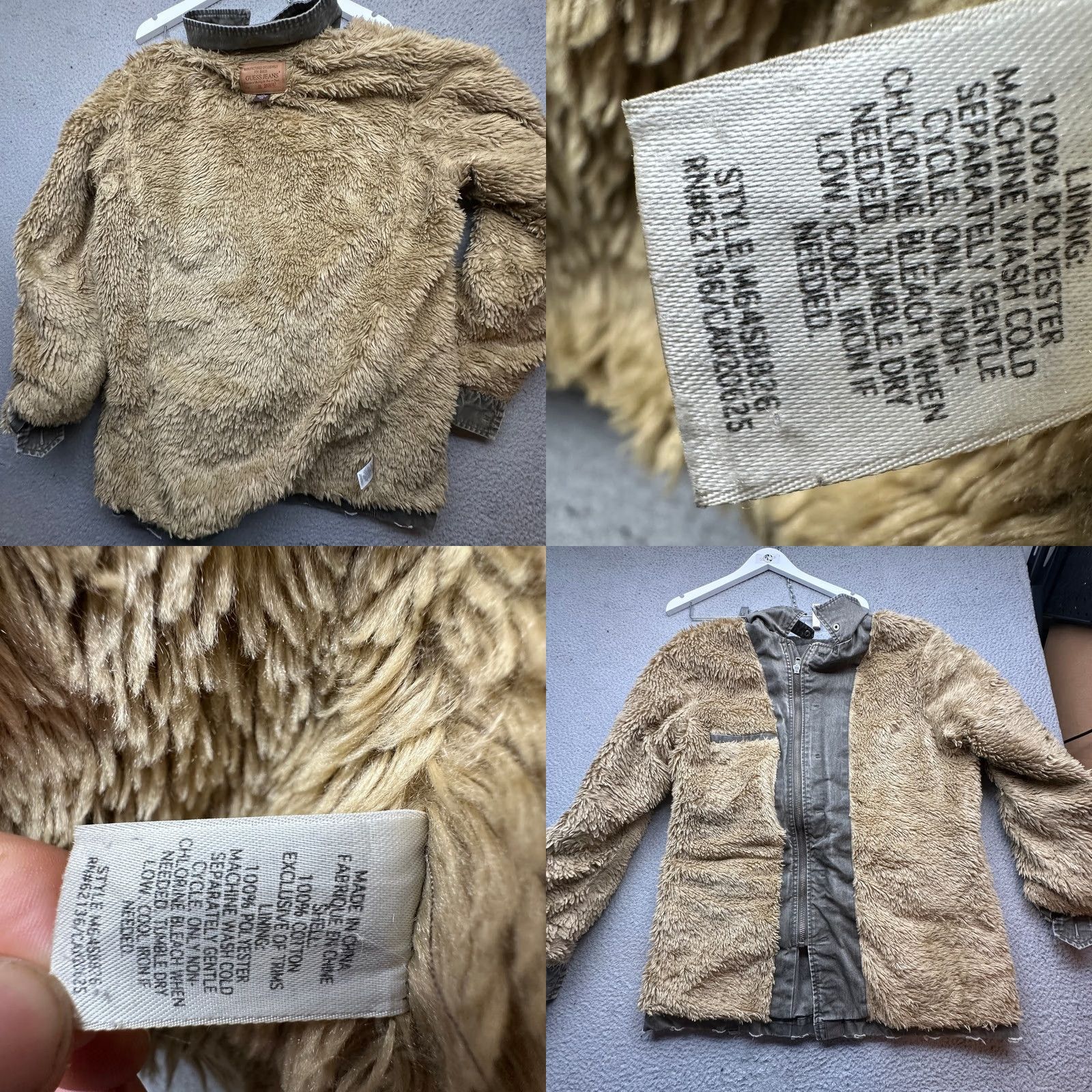 Guess Guess Jeans Military Distressed Jacket Mens Large Faux Fur Lined Green M65 Style Jacket Size US 33 - 10 Thumbnail