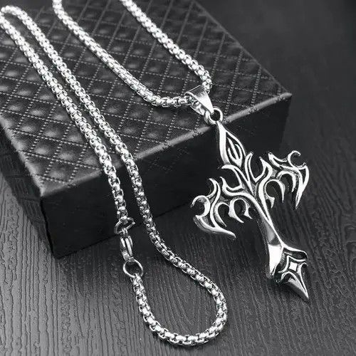 Other Cross Pendant Stainless Steel Chain Necklace Size ONE SIZE - 3 Thumbnail