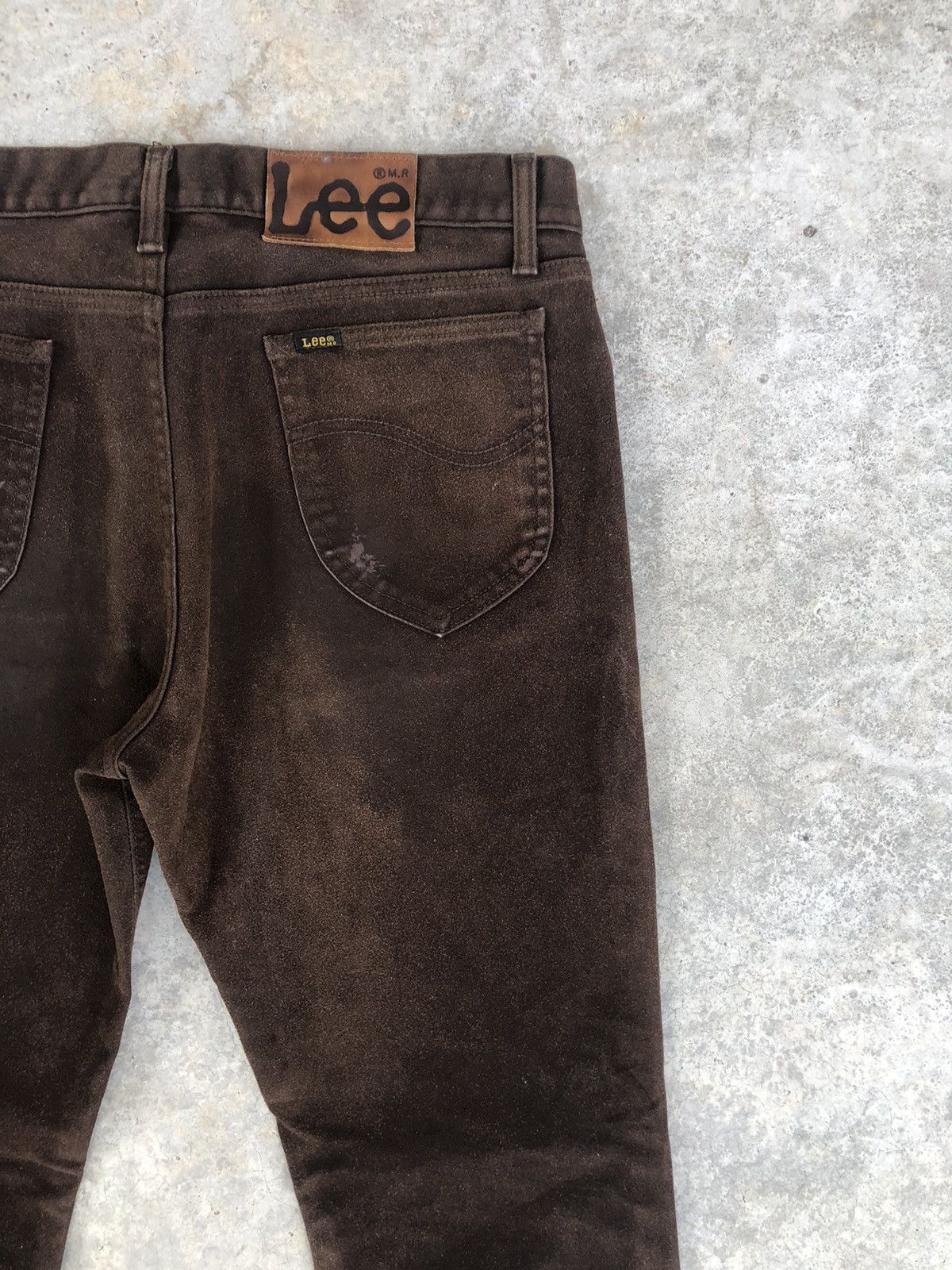 Lee Vintage Lee Flared Jeans Distressed Leather Cowhide Size US 34 / EU 50 - 10 Thumbnail