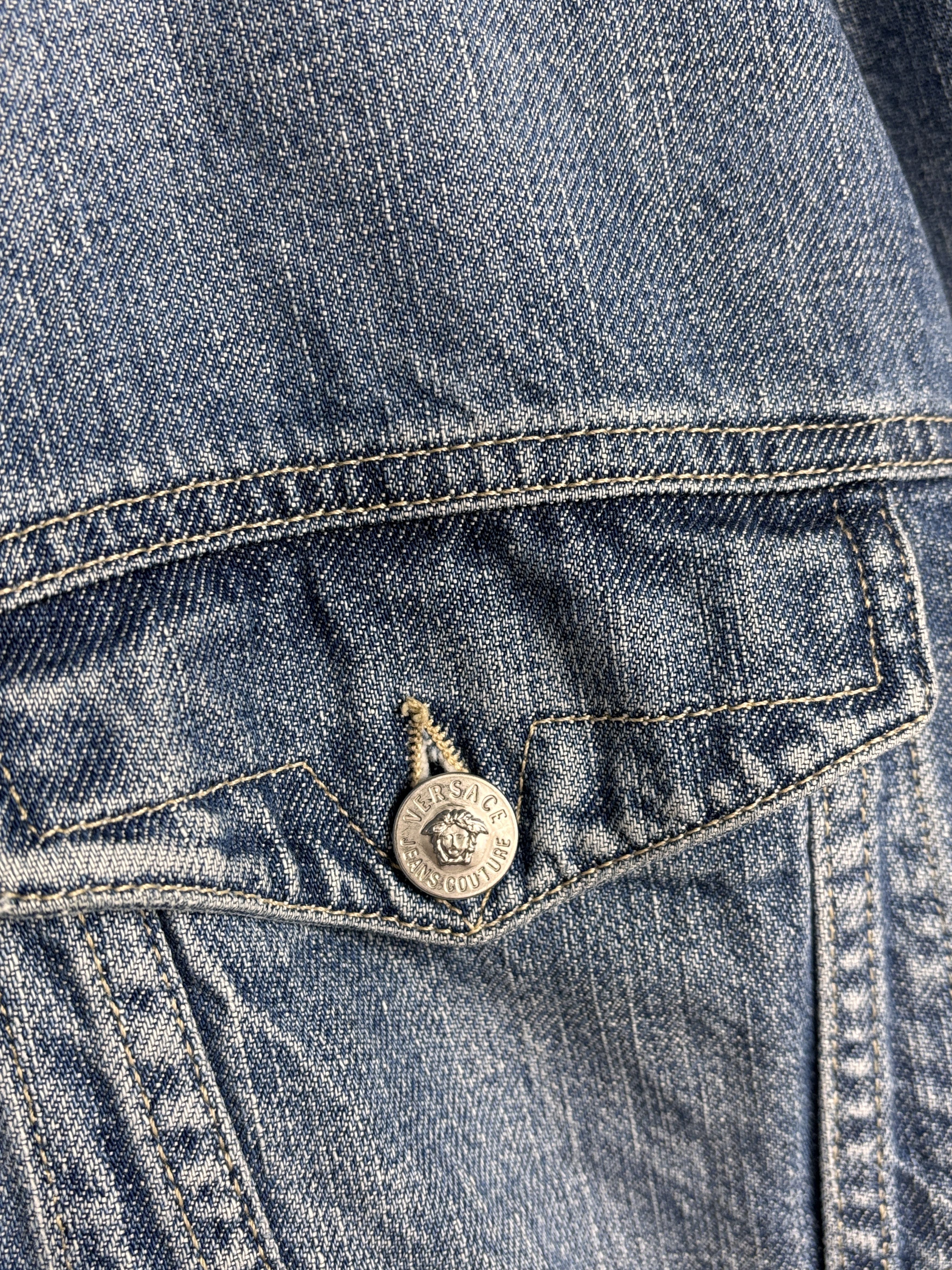 Versace 90's Versace Jeans Couture Denim Trucker Jacket Medusa Size US XL / EU 56 / 4 - 5 Thumbnail