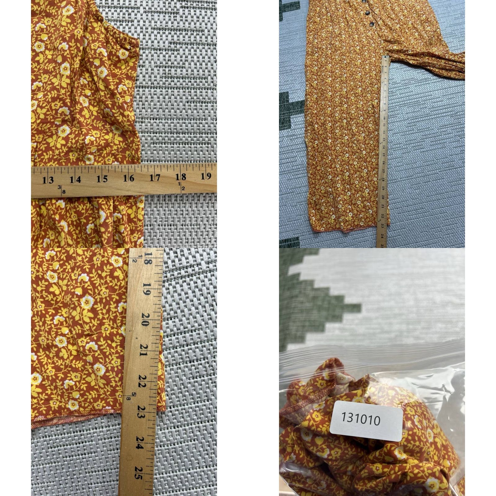 Madewell Madewell Jumpsuit Womens 6 Yellow Brown Floral Sleeveless Round Neck 1 Piece Wide-Leg Casual Party/Cocktail Travel Size 28" / US 6 / IT 42 - 8 Thumbnail