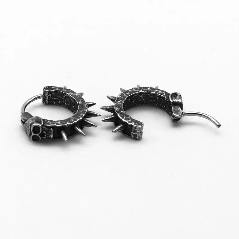 Jewelry Punk Black Skull Earring Size ONE SIZE - 3 Thumbnail