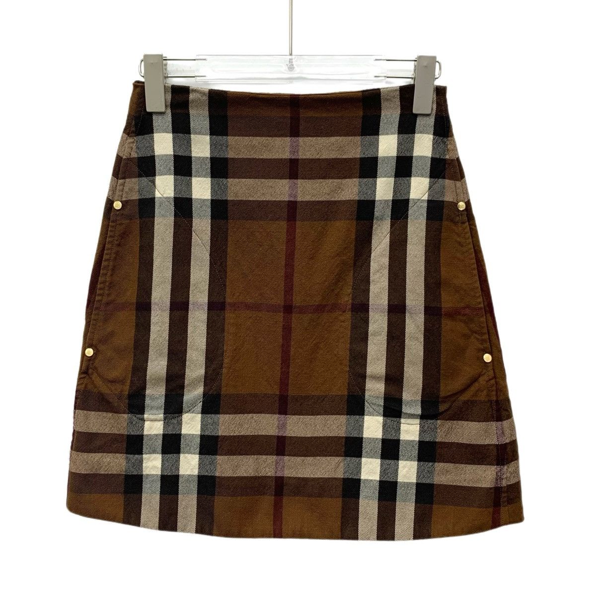 Burberry Burberry Brown Classic Check Wool Casual Skirt K26WX Size 25" / US 0 / IT 36 - 1 Thumbnail