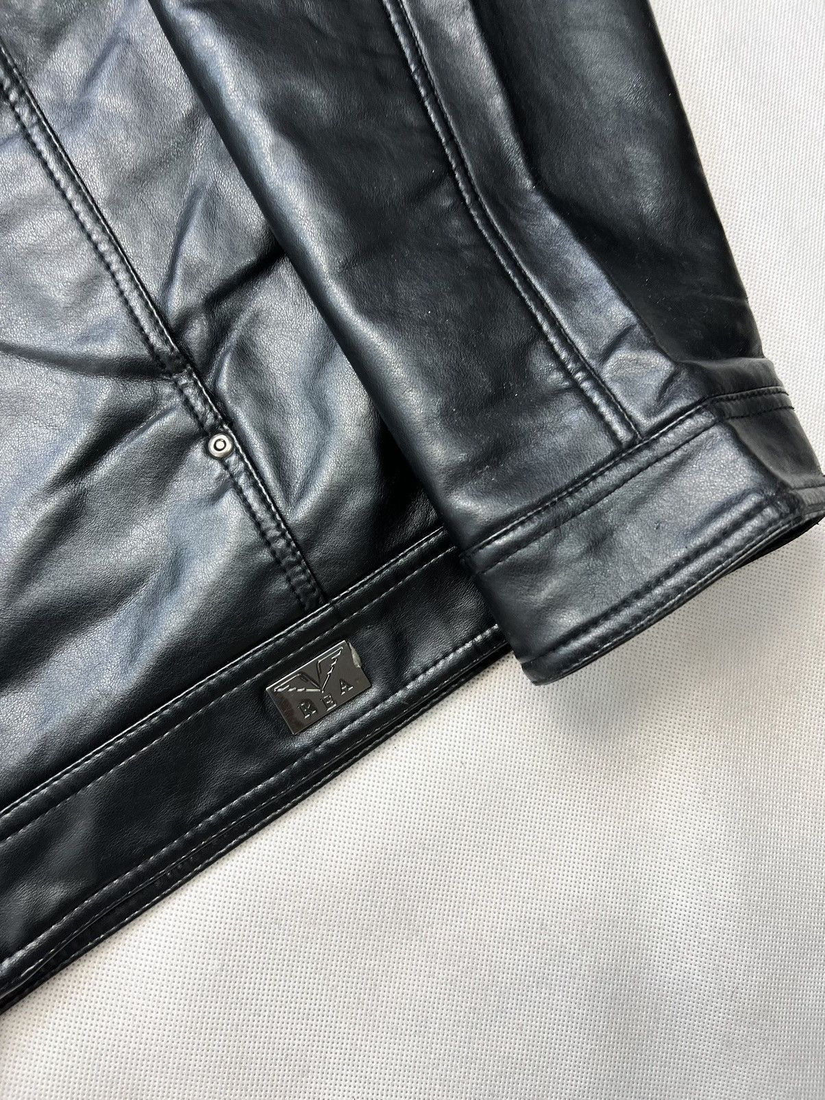 Vintage Leather Jacket Reportage REA Vintage Black Size US XL / EU 56 / 4 - 2 Thumbnail