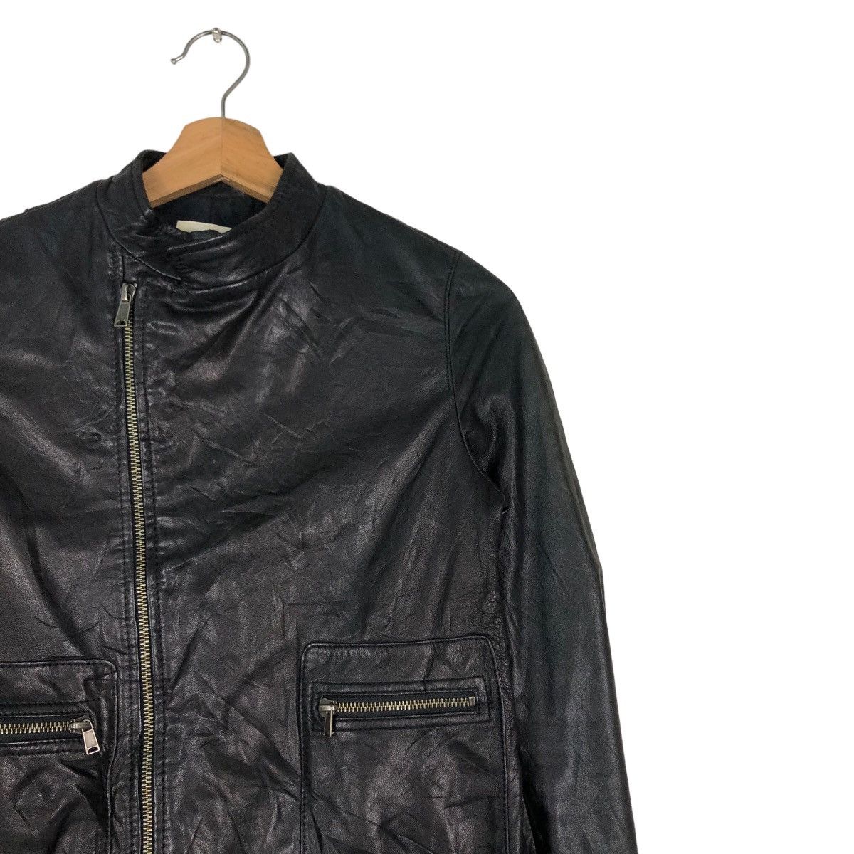 Issey Miyake 🔥Cropped Leather Biker Jacket Ships Japan Size US S / EU 44-46 / 1 - 6 Thumbnail