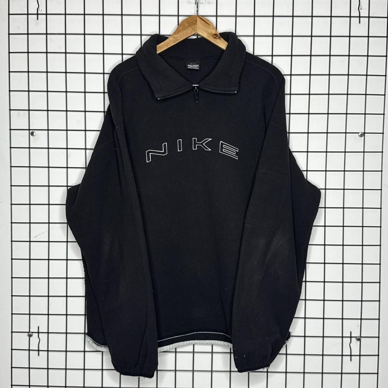 Nike Nike Vintage 90s Spellout Fleece Black Size US XL / EU 56 / 4 - 1 Preview
