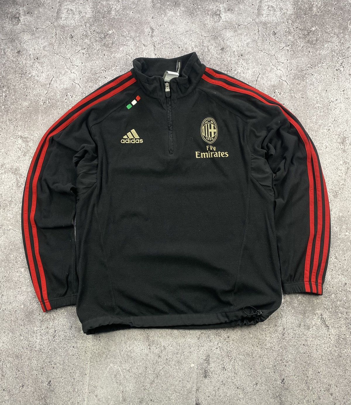 Adidas 💥 Vintage Adidas Ac Milan Halfzip Fleece Jacket Size US M / EU 48-50 / 2 - 1 Thumbnail