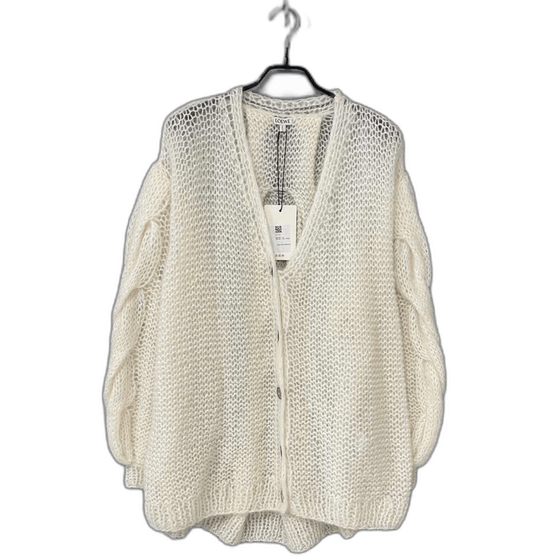 Loewe Long White Cardigan in Mohair Blend Size M / US 6-8 / IT 42-44 - 1 Thumbnail