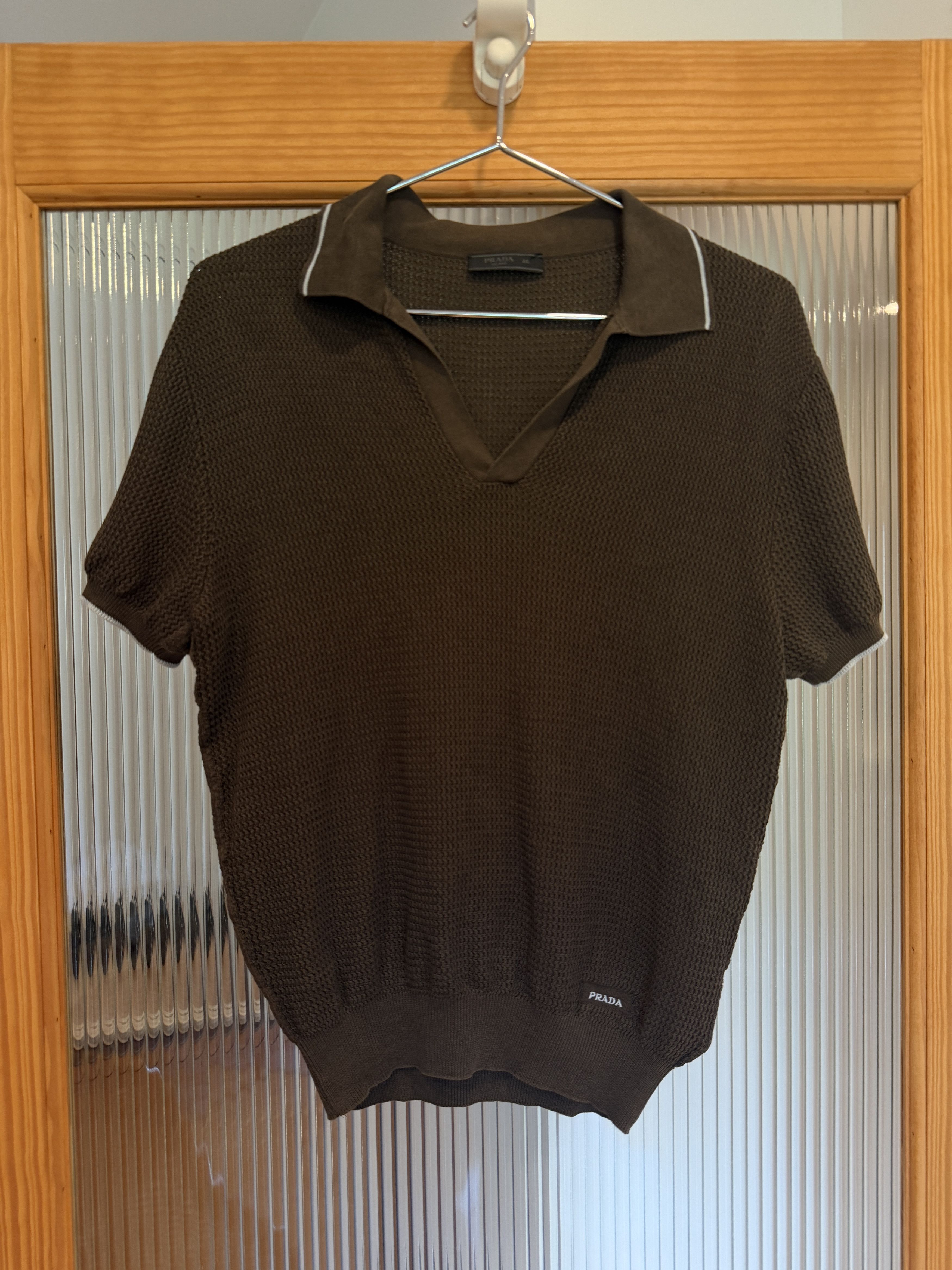 Prada Silk-Cotton Knit Polo Shirt Size US S / EU 44-46 / 1 - 1 Thumbnail