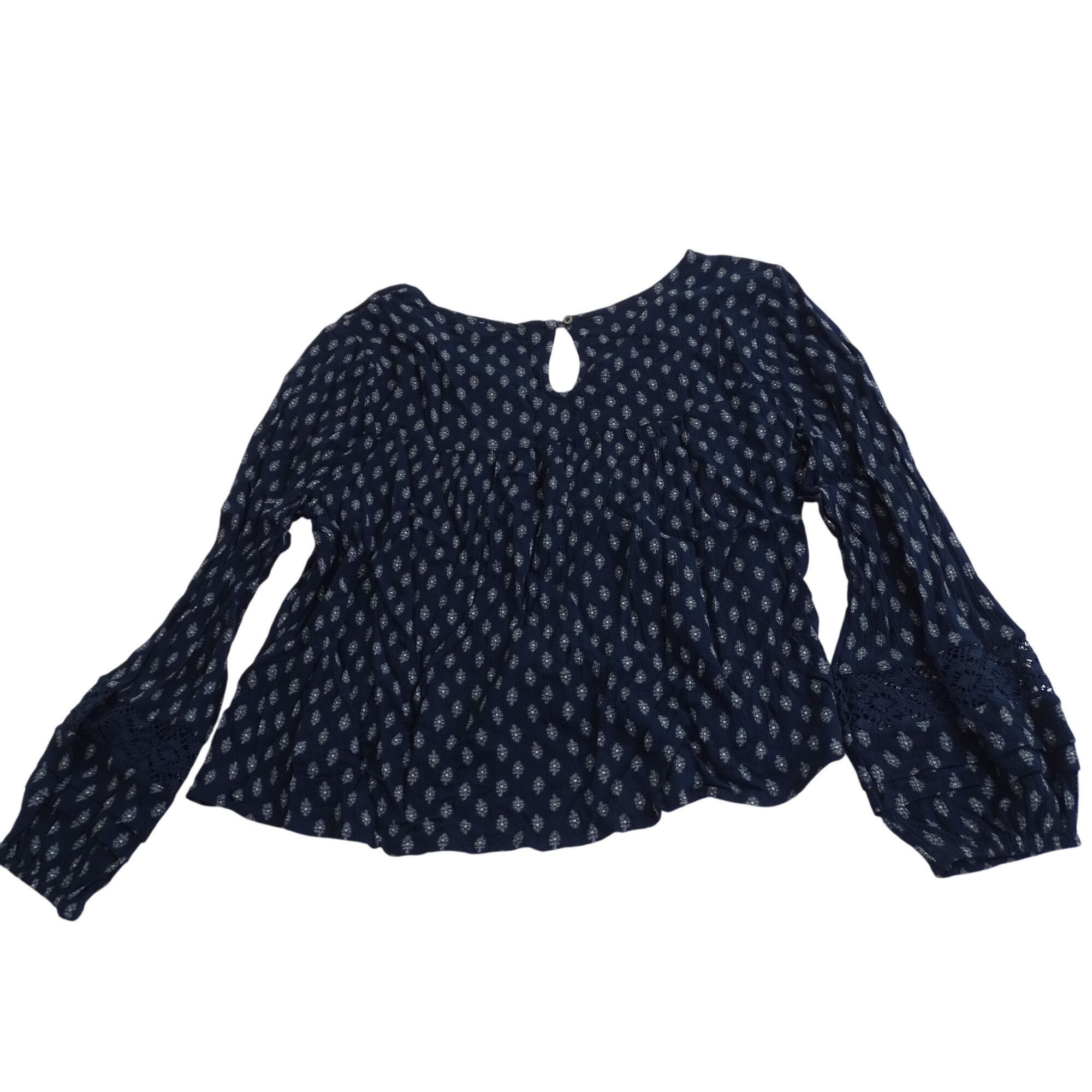 Hollister Hollister Top Women Size S Navy Blue Boho With Crochet Size S / US 4 / IT 40 - 4 Thumbnail