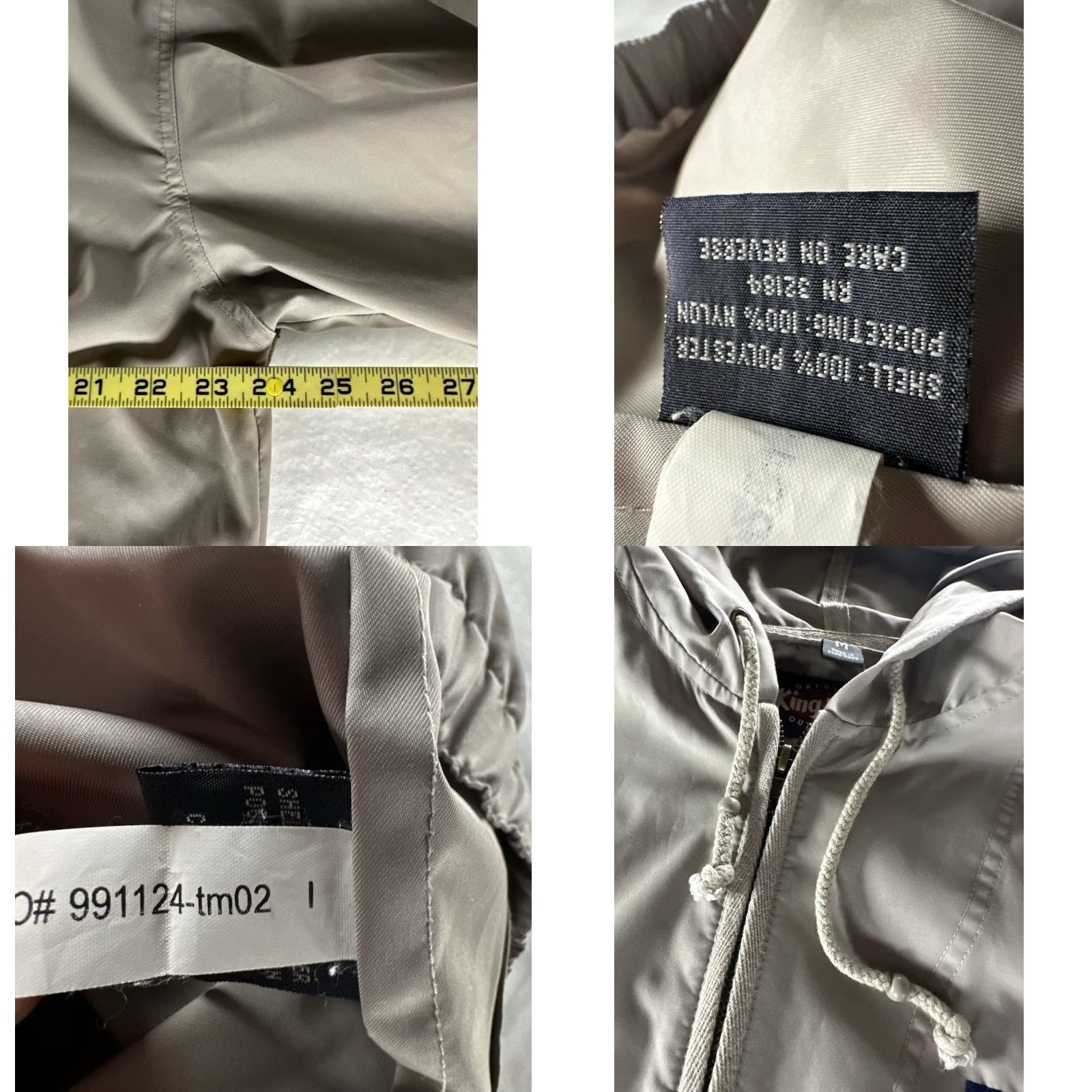 Vintage VINTAGE King Louie Windbreaker Jacket Mens M Beige Hooded Zip Front Beav er Lumber Logo Jersey? Size US M / EU 48-50 / 2 - 8 Thumbnail