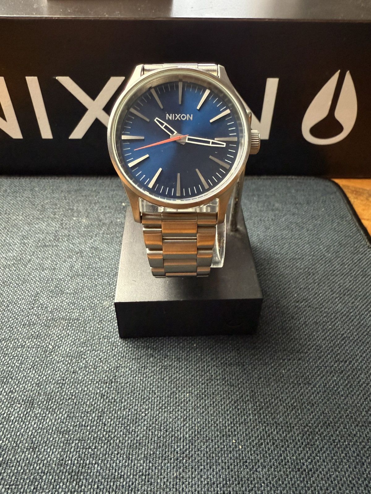 Nixon Nixon Sentry 38 SS Blue Sunray Watch Size ONE SIZE - 1 Thumbnail