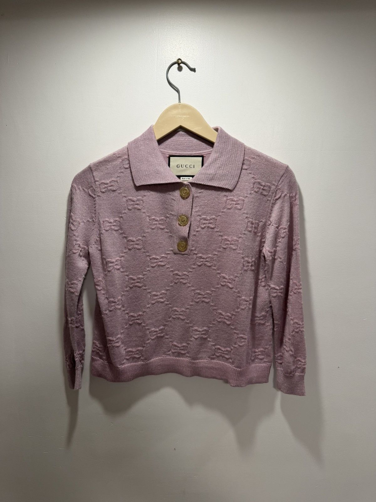 Gucci Gucci SS20 GG Shiny Wool Short Polo Shirt Size S / US 4 / IT 40 - 3 Thumbnail