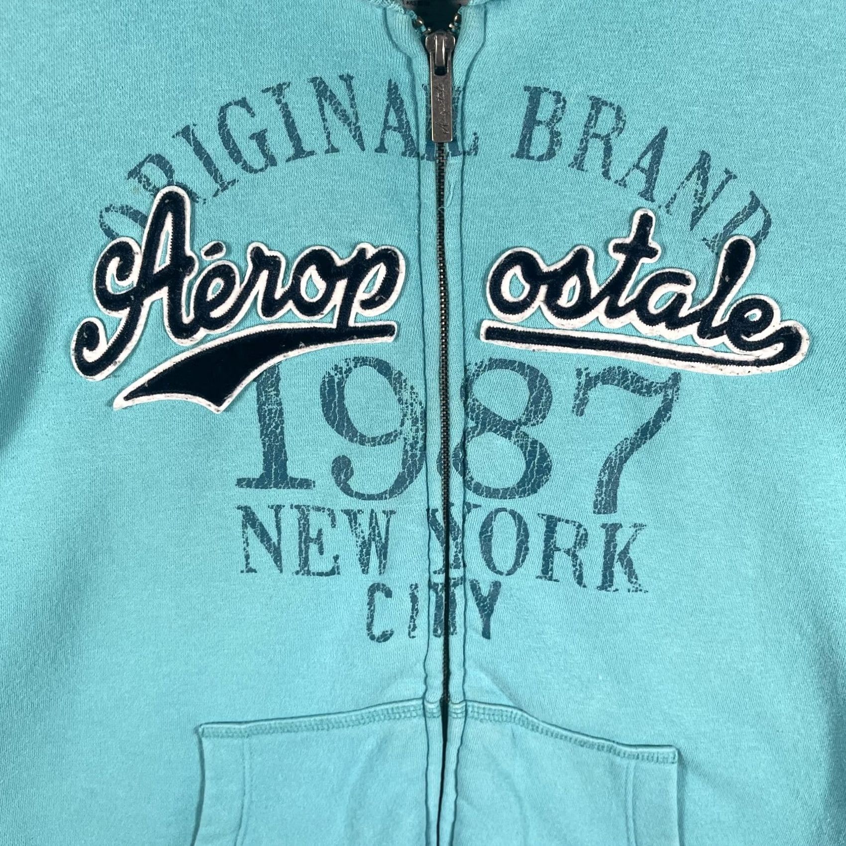 Aeropostale Aeropostale Hoodie Juniors XL Blue Sherpa Lined Spellout Y2K Cozy Girls Hoodie Size XL / US 12-14 / IT 48-50 - 3 Thumbnail