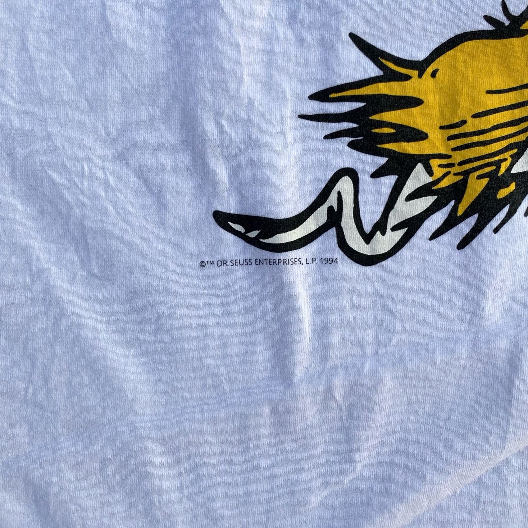 Vintage VINTAGE 1994 Dr. Seuss Green Eggs and Ham T Shirt XL Unisex Adults White Cotton Graphic Print 90s Cartoon Books Sam Men Womens Boys Girls Size US XL / EU 56 / 4 - 5 Thumbnail