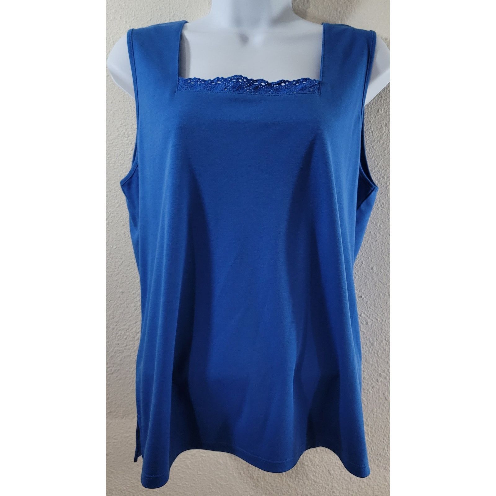 Other Draper's & Damon's Blue Lace Square Neck Tank Top Large NWT Size L / US 10 / IT 46 - 1 Thumbnail