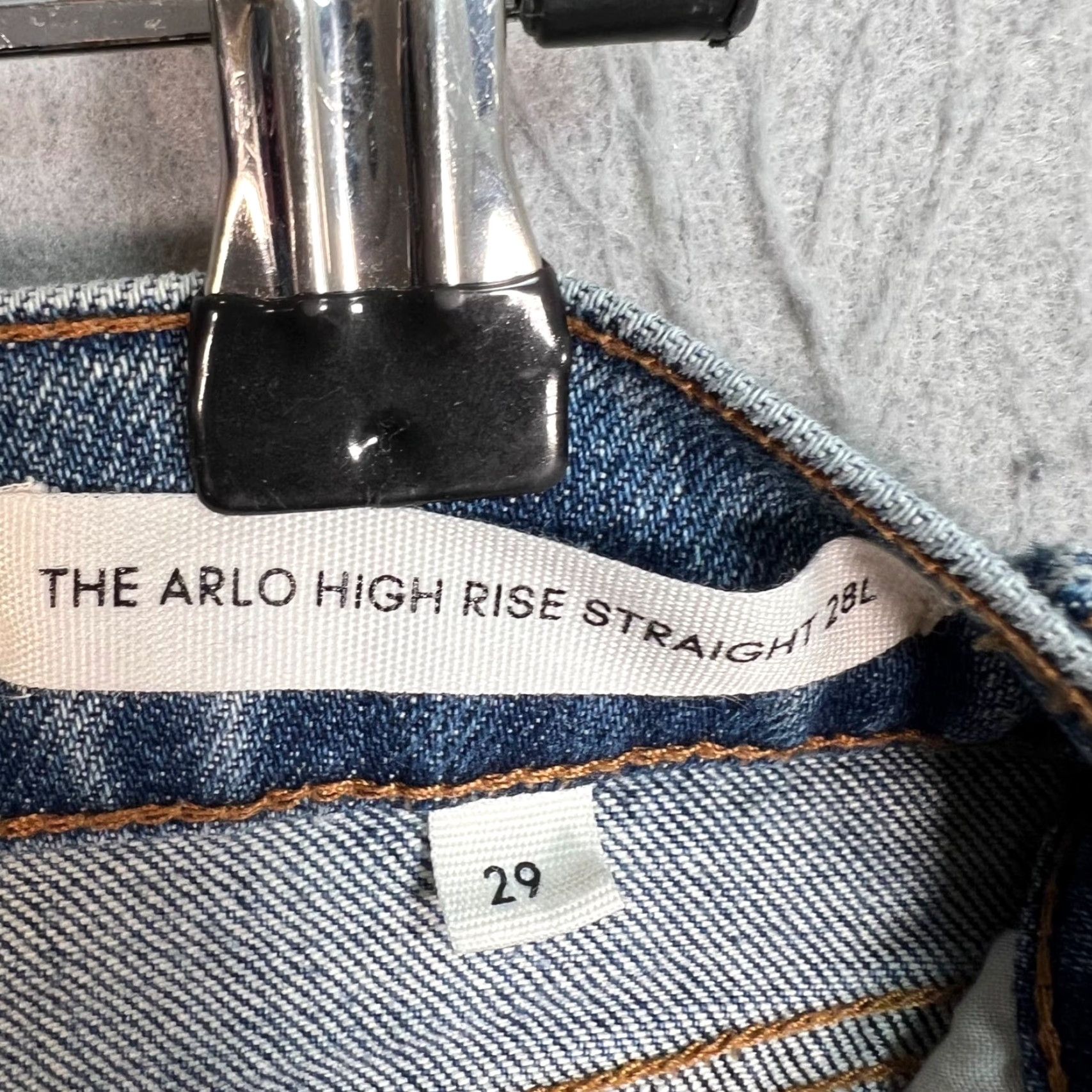 Vintage Denim Forum Womens Jeans 29 Arlo High Rise Straight Medium Wash 100% Cotton Size 29" - 4 Thumbnail