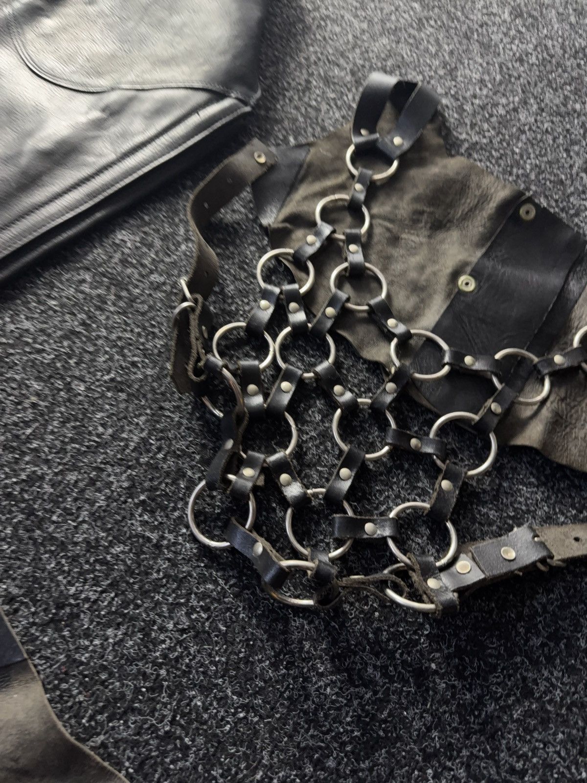 Japanese Brand Gothic BDSM Leather Leggings & Chain Harness Costume Size ONE SIZE - 5 Thumbnail