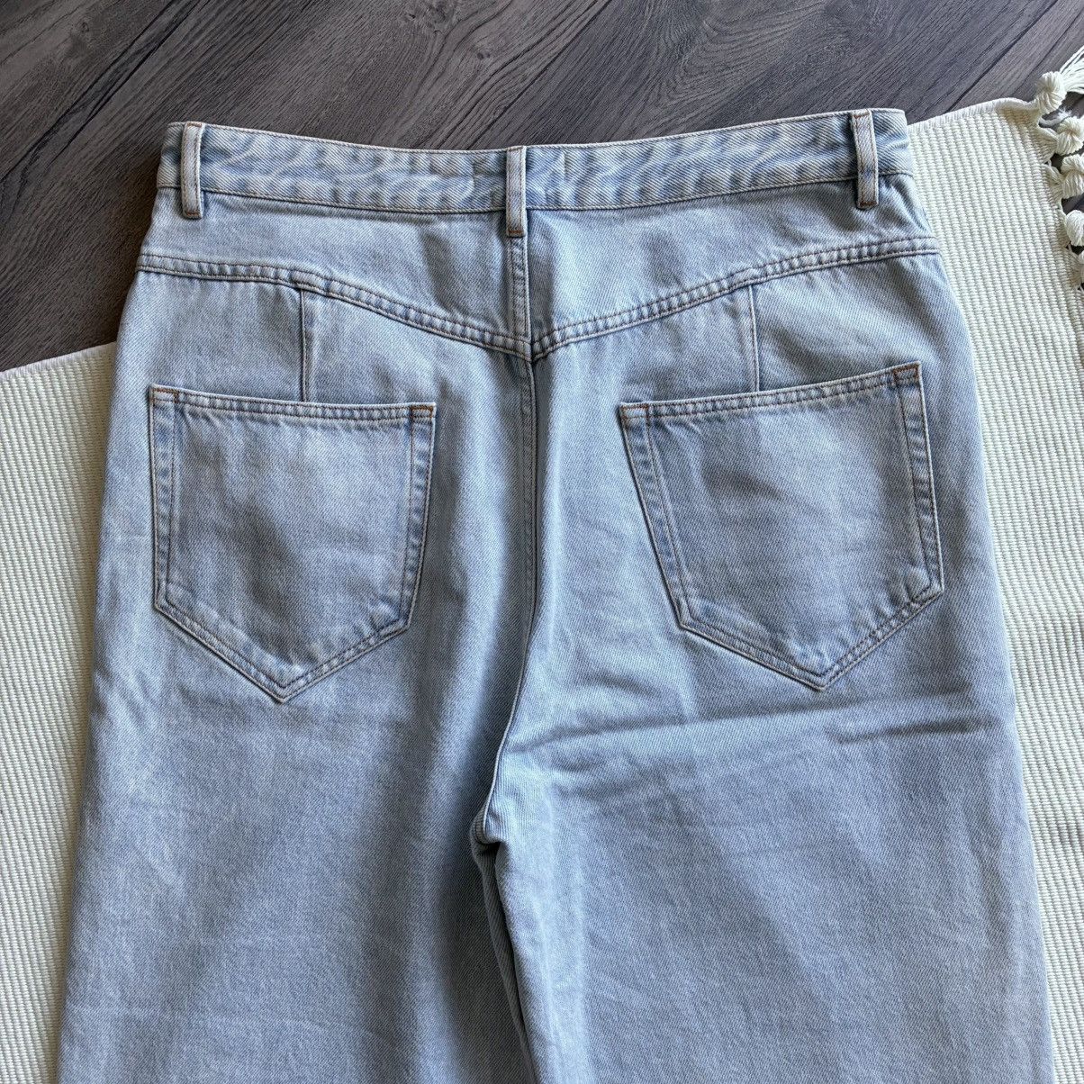 Isabel Marant Etoile Isabel Marant High-Waisted Wide Leg Light Blue Washed Jeans Size 34" / US 12 / IT 48 - 11 Thumbnail