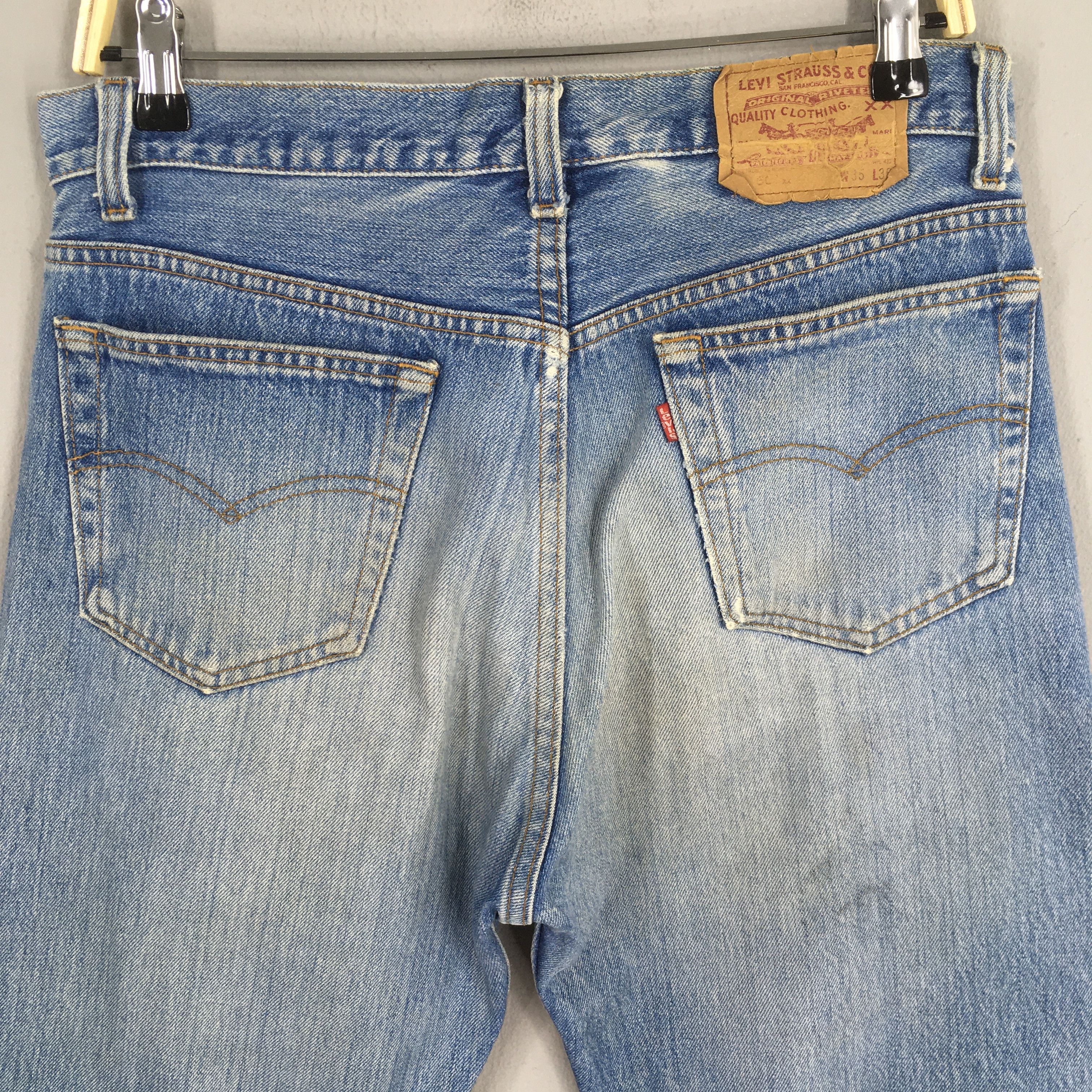 Levi's Size 32x29.5 Vintage 90s Levi's 501 Distressed Jeans S1162 Size US 32 / EU 48 - 9 Thumbnail