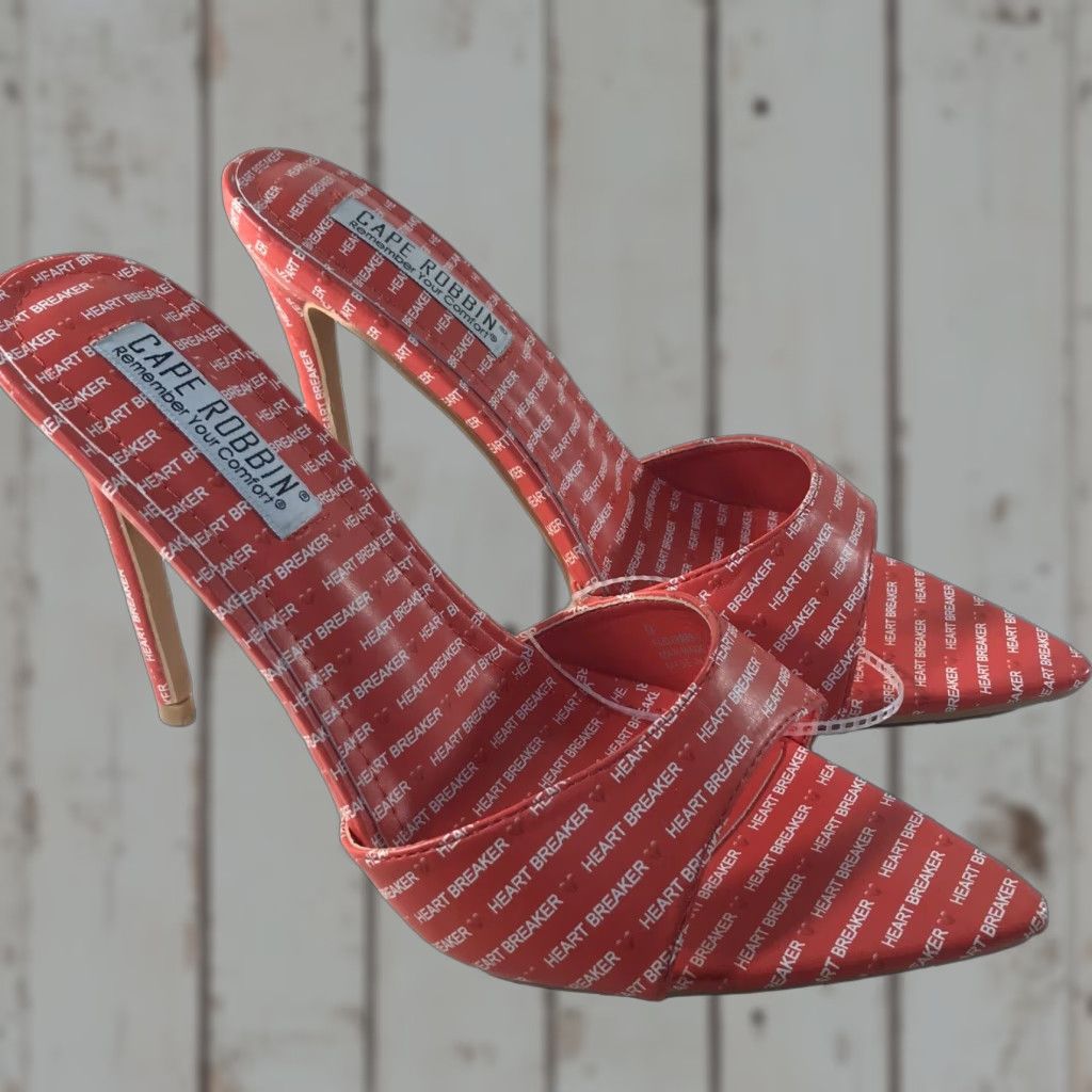 Vintage Cape Robin Women's 4.5in Open Toe Stiletto Heels Red/White Casual Party Shoes Size 9 Size US 9 / IT 39 - 1 Thumbnail