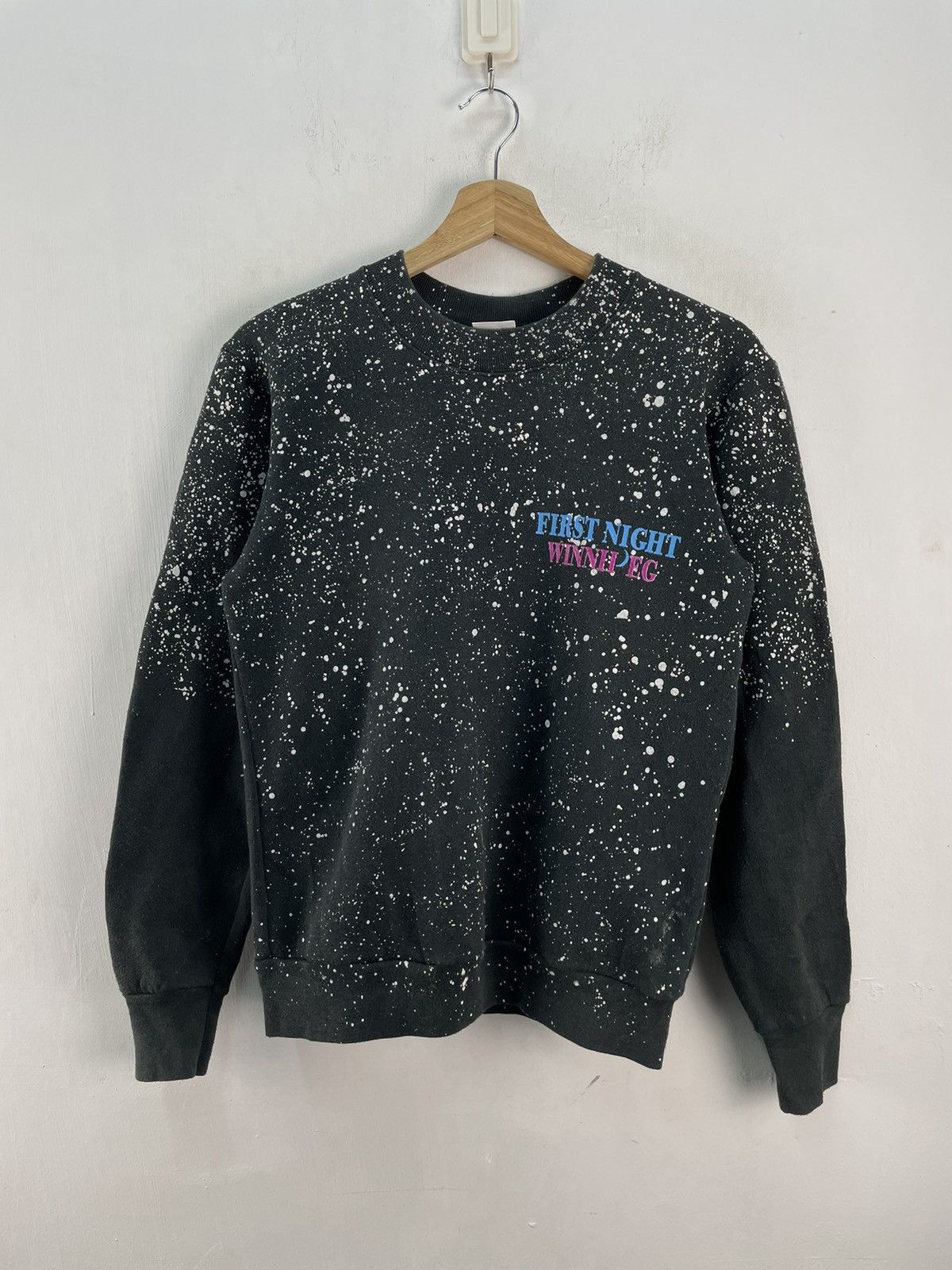 Fruit Of The Loom × Vintage Vintage 80s Fruit Of The Loom Sweatshirt Paint Splatter Size US S / EU 44-46 / 1 - 2 Thumbnail