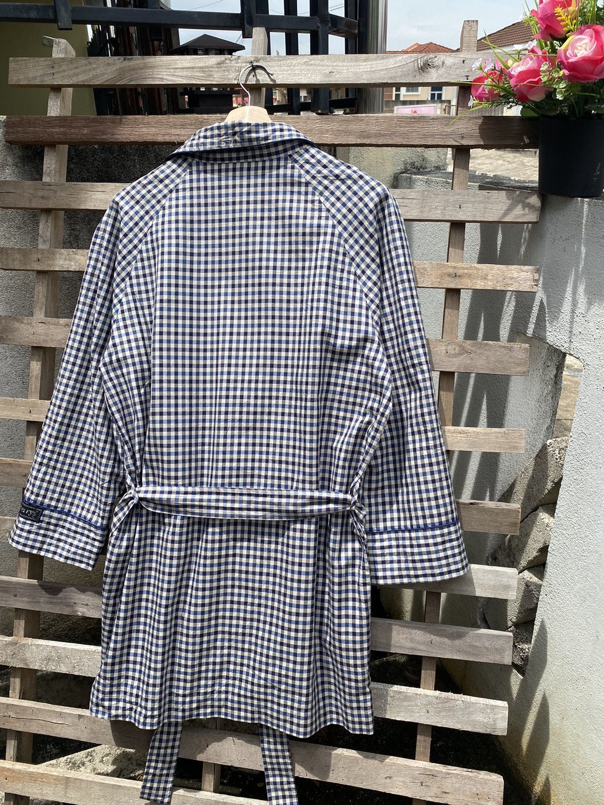 Burberry 🔥 Rare 🔥 Burberrys Coat Gown Long Buttonless Logo Embroidery Size US L / EU 52-54 / 3 - 8 Thumbnail