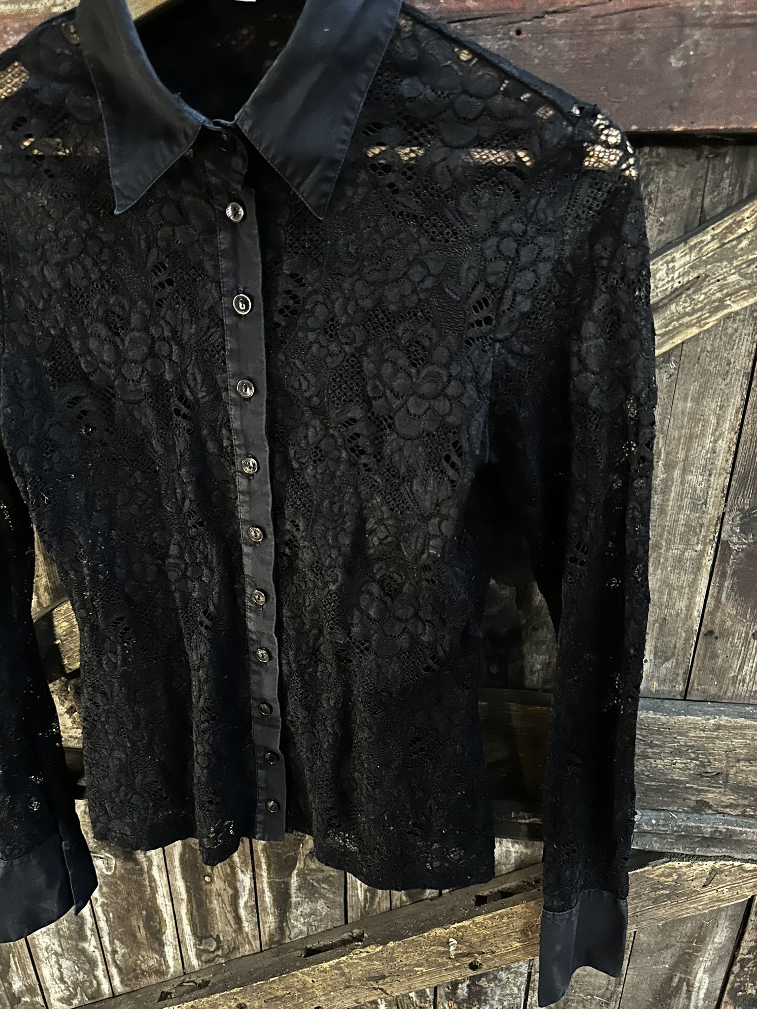 Vintage Vintage Y2k Mesh Goth Alternative Alt Blouse Size S / US 4 / IT 40 - 3 Thumbnail