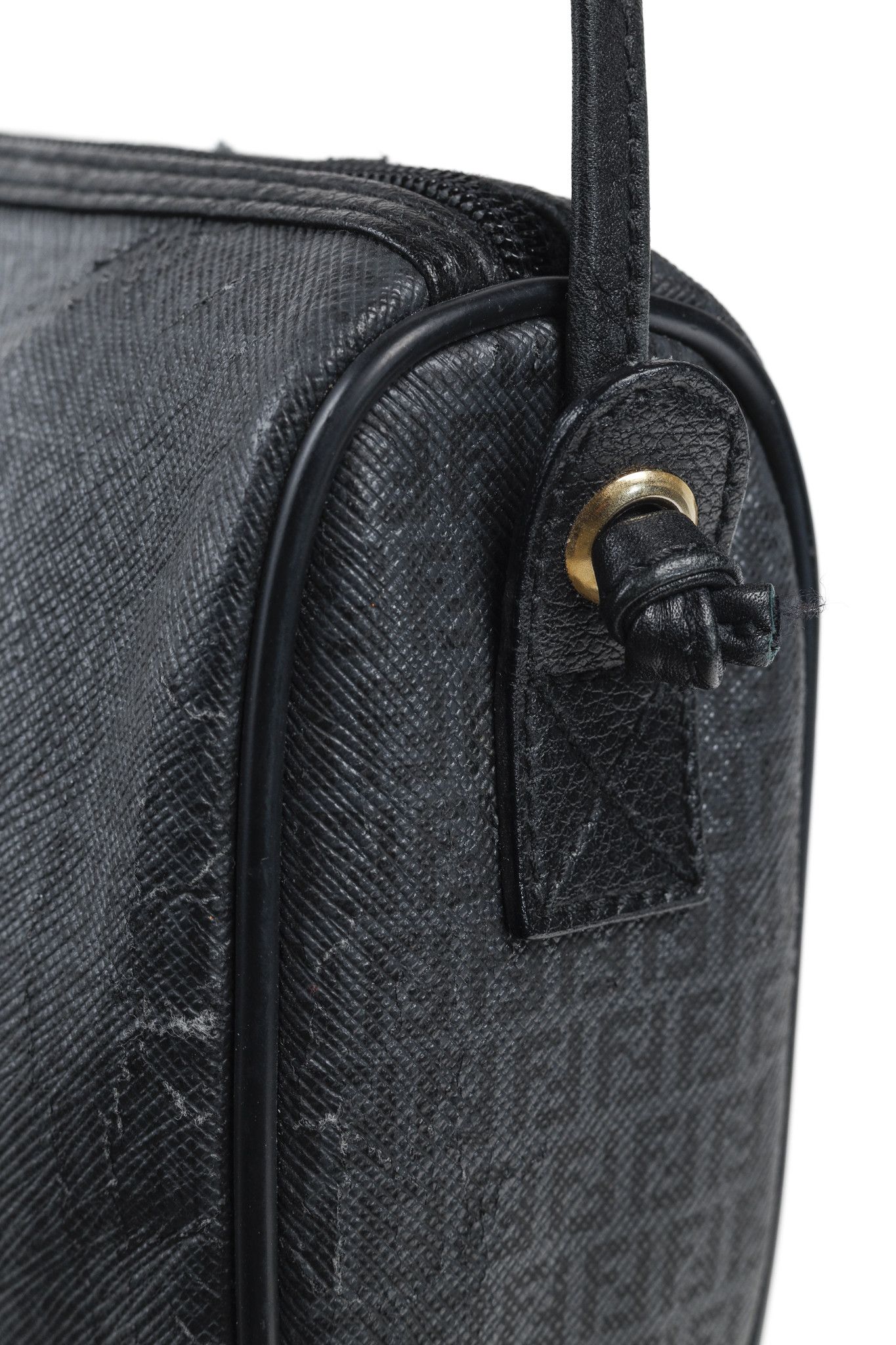 Fendi Fendi Vintage Grey & Black FF Coated Canvas Crossbody Bag Size ONE SIZE - 9 Thumbnail