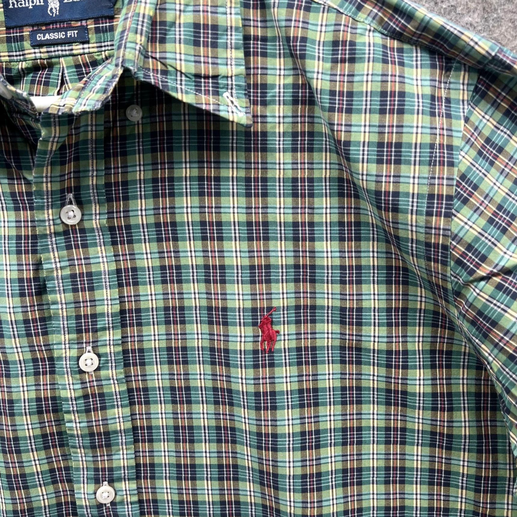 Ralph Lauren Ralph Lauren Shirt Mens Medium Green Plaid Short Sleeve Button-Front Classic Fit Mens Size US M / EU 48-50 / 2 - 6 Thumbnail