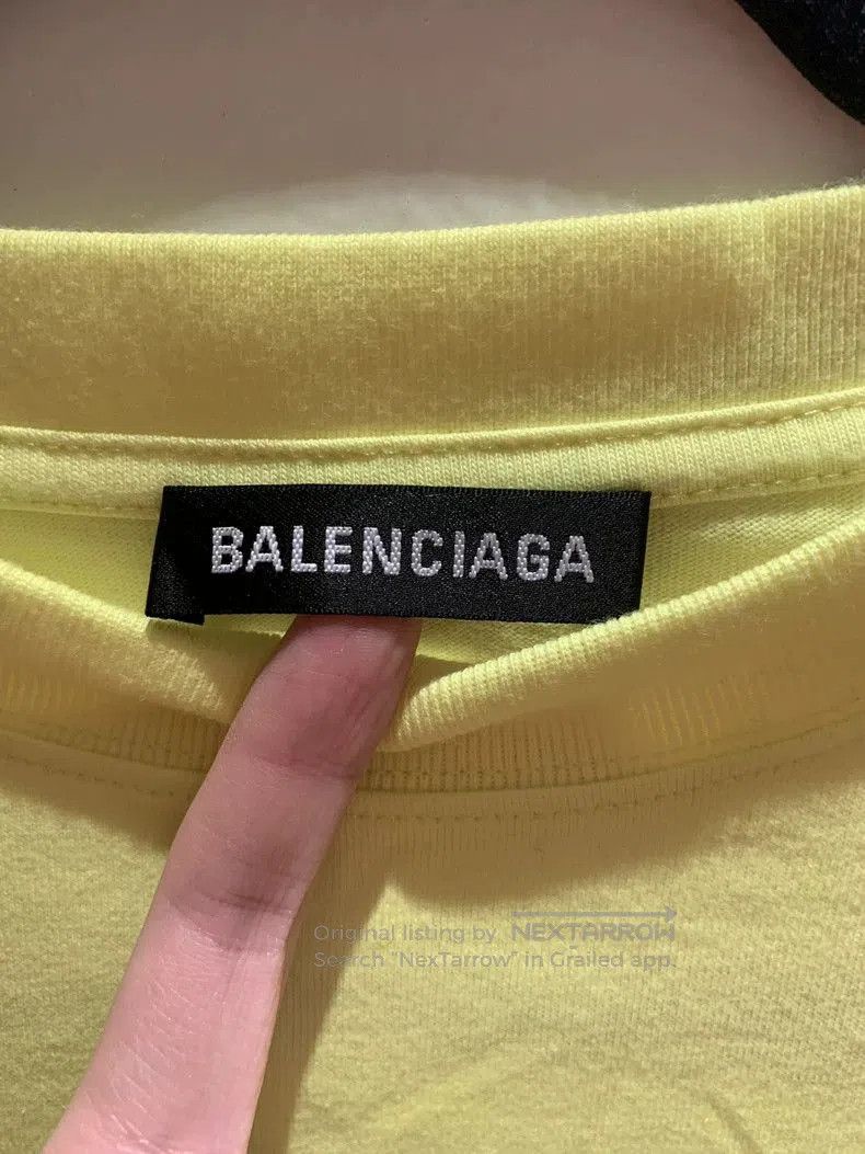 Balenciaga Balenciaga Lemon Yellow Crew Neck T. Size US S / EU 44-46 / 1 - 2 Thumbnail