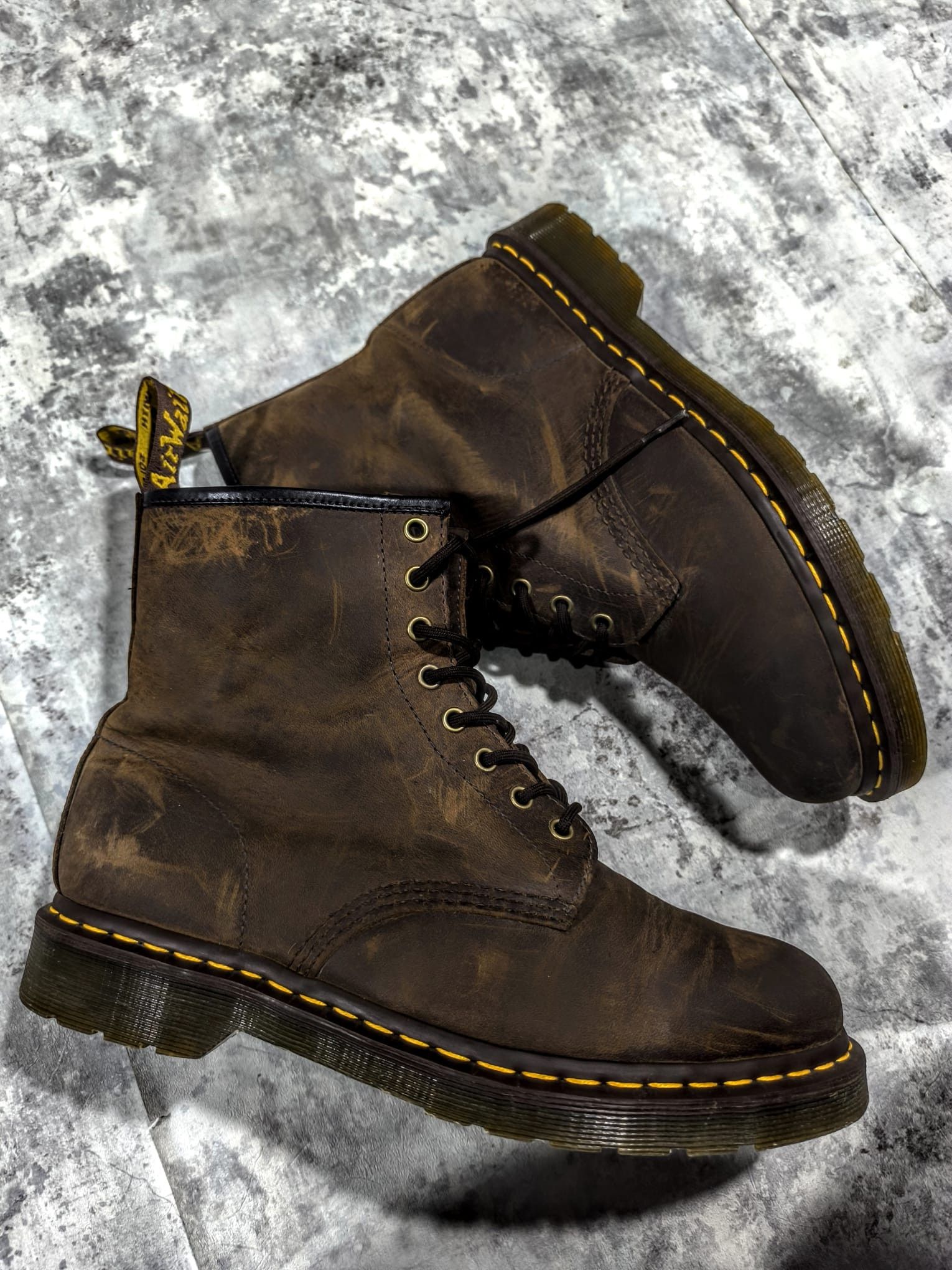 Dr. Martens Dr. Martens Doc Martens 1460 Crazy Horse Leather Brown Boots Size US 12 / EU 45 - 3 Thumbnail