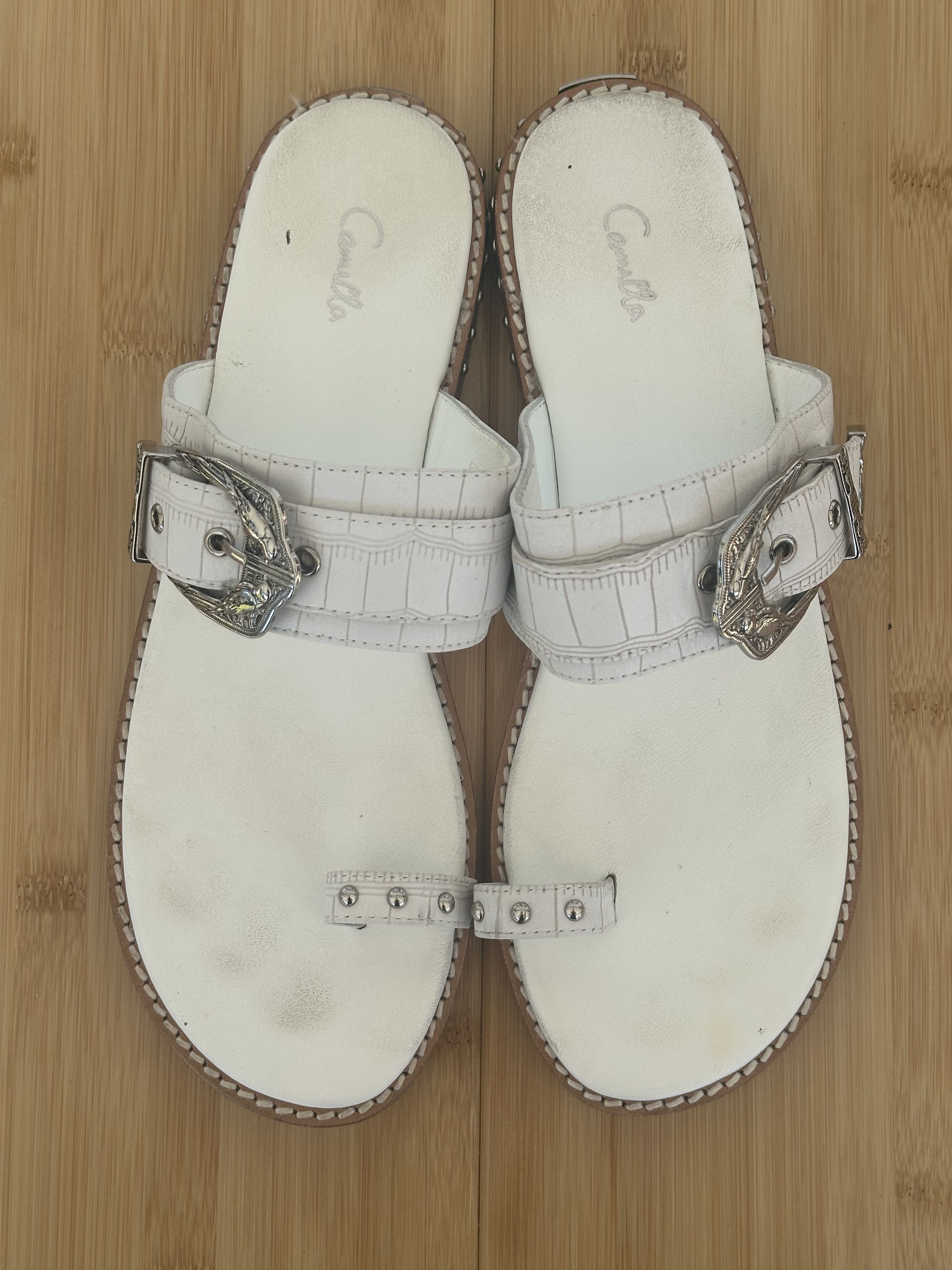 CAMILLA Camilla BIRD BUCKLE TOE LOOP SLIDE SOLID WHITE Size US 8 / IT 38 - 1 Thumbnail